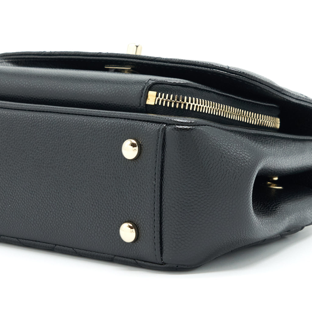 CHANEL SMALL BUSINESS AFFINITY CAVIAR BLACK LGHW(MICROCHIP)