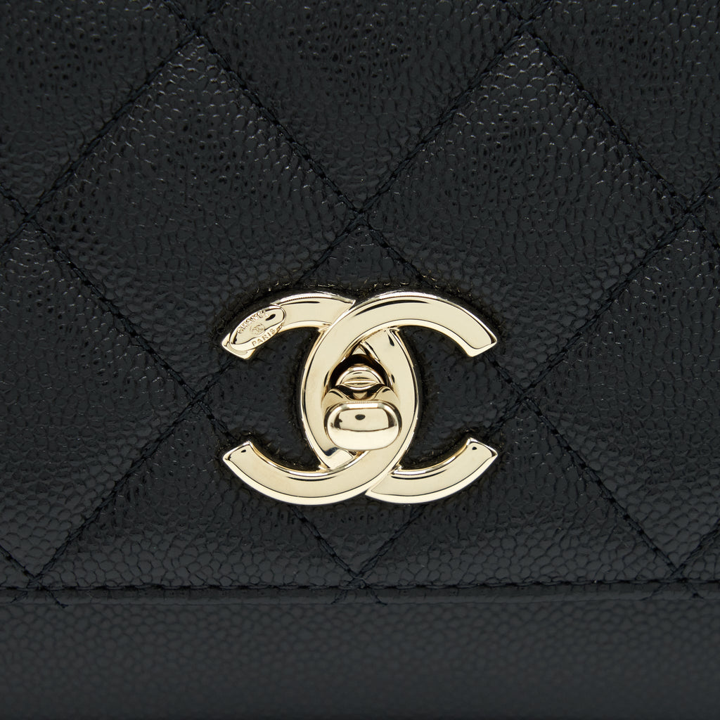 CHANEL SMALL BUSINESS AFFINITY CAVIAR BLACK LGHW(MICROCHIP)
