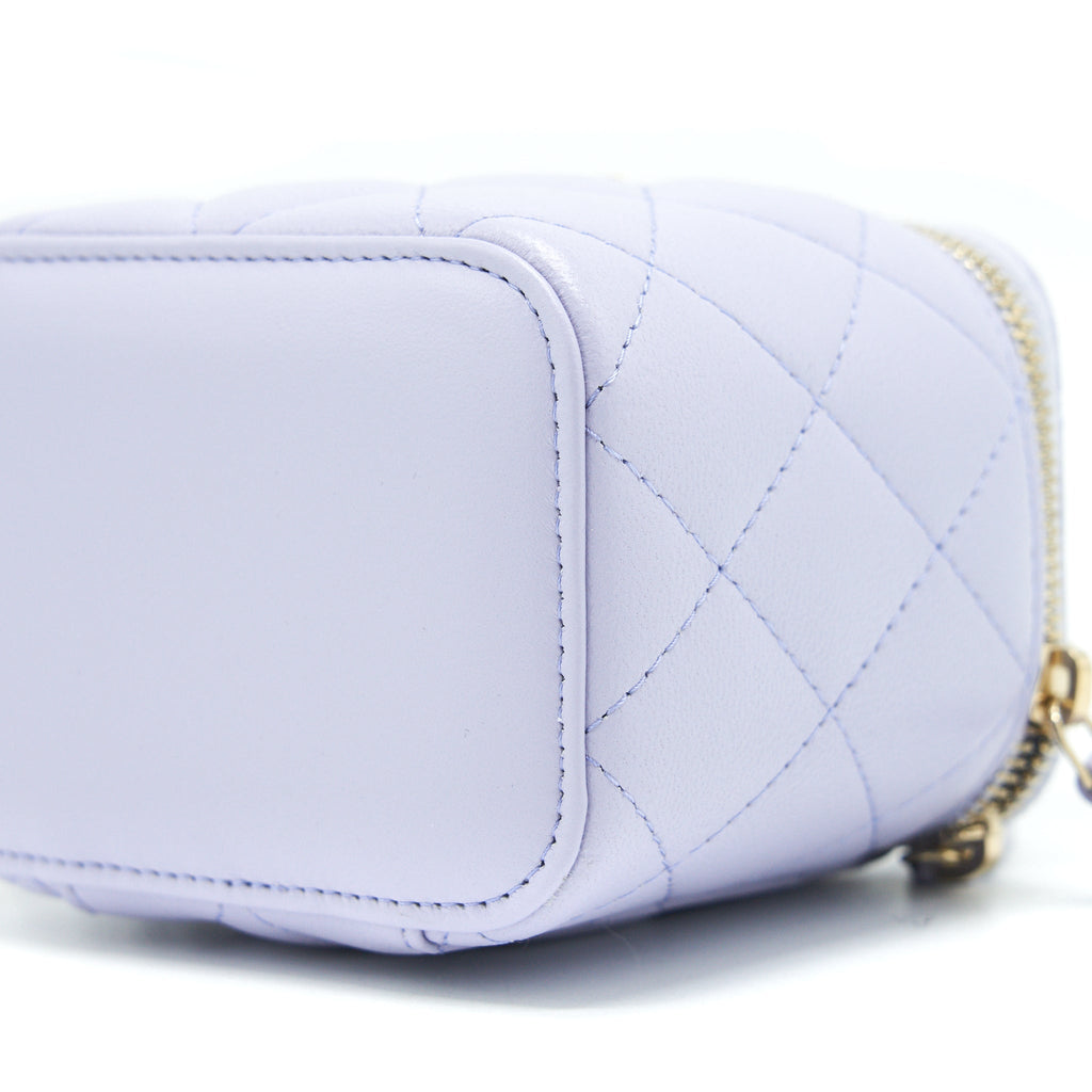 CHANEL 21K MINI TOP HANDLE VANITY WITH CHAIN LIGHT PURPLE LGHW