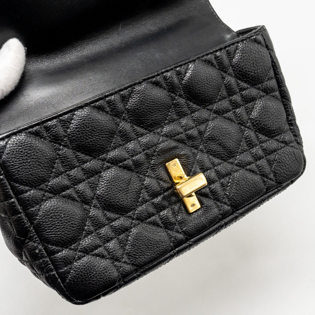 DIOR SMALL CARO BAG CALFSKIN BLACK GHW