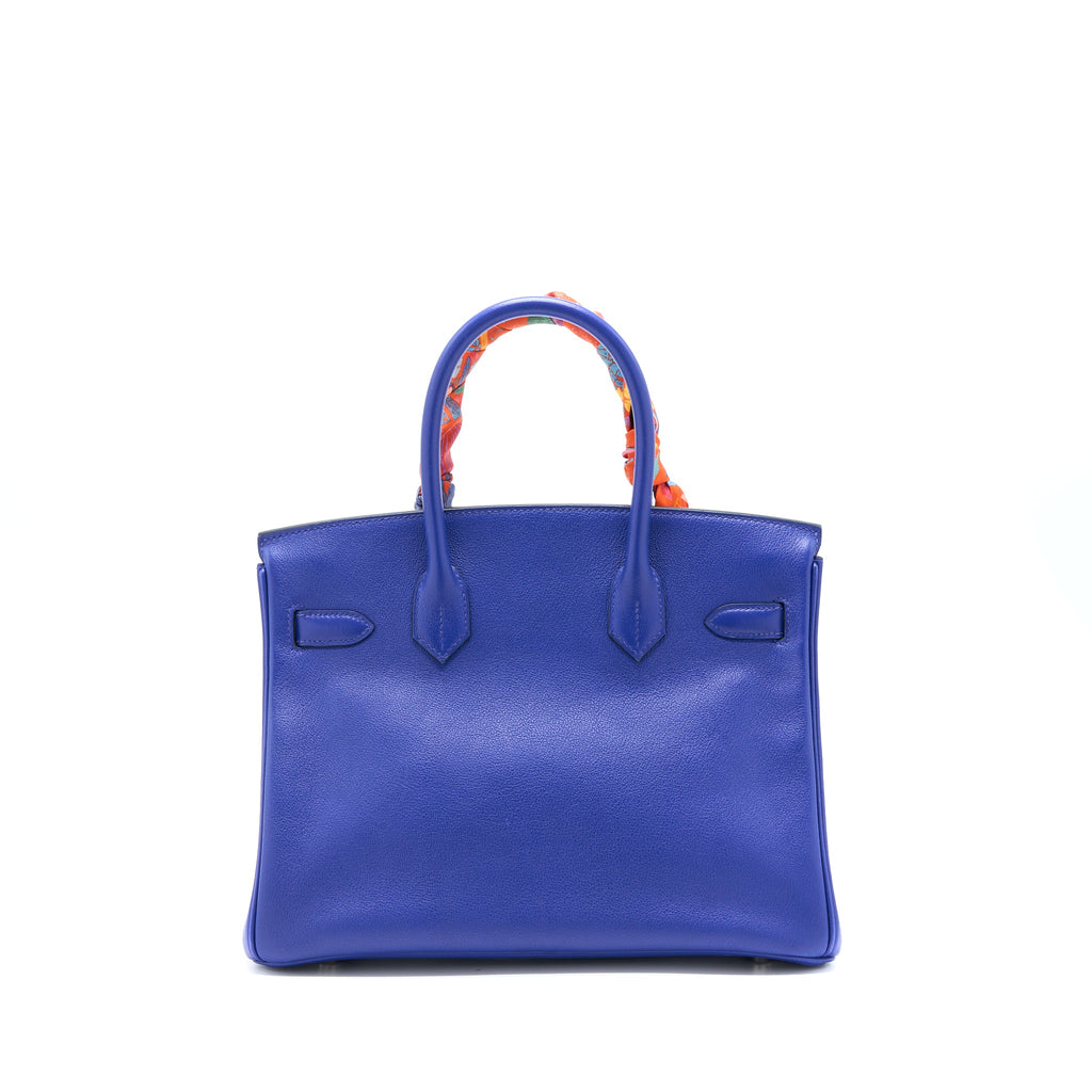 HERMES BIRKIN 30 TAURILLON NOVILLO BLUE SAPHIR SHW