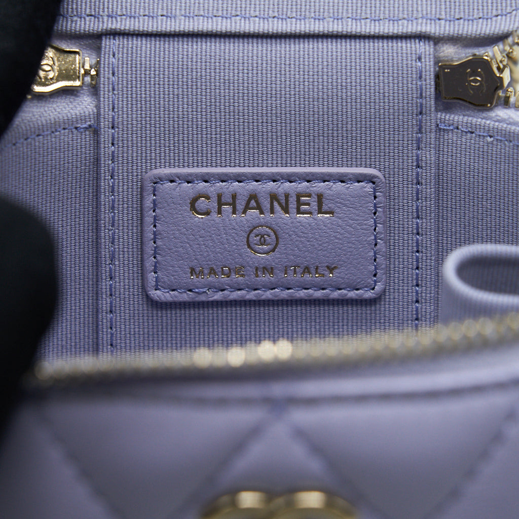 CHANEL 21K MINI TOP HANDLE VANITY WITH CHAIN LIGHT PURPLE LGHW