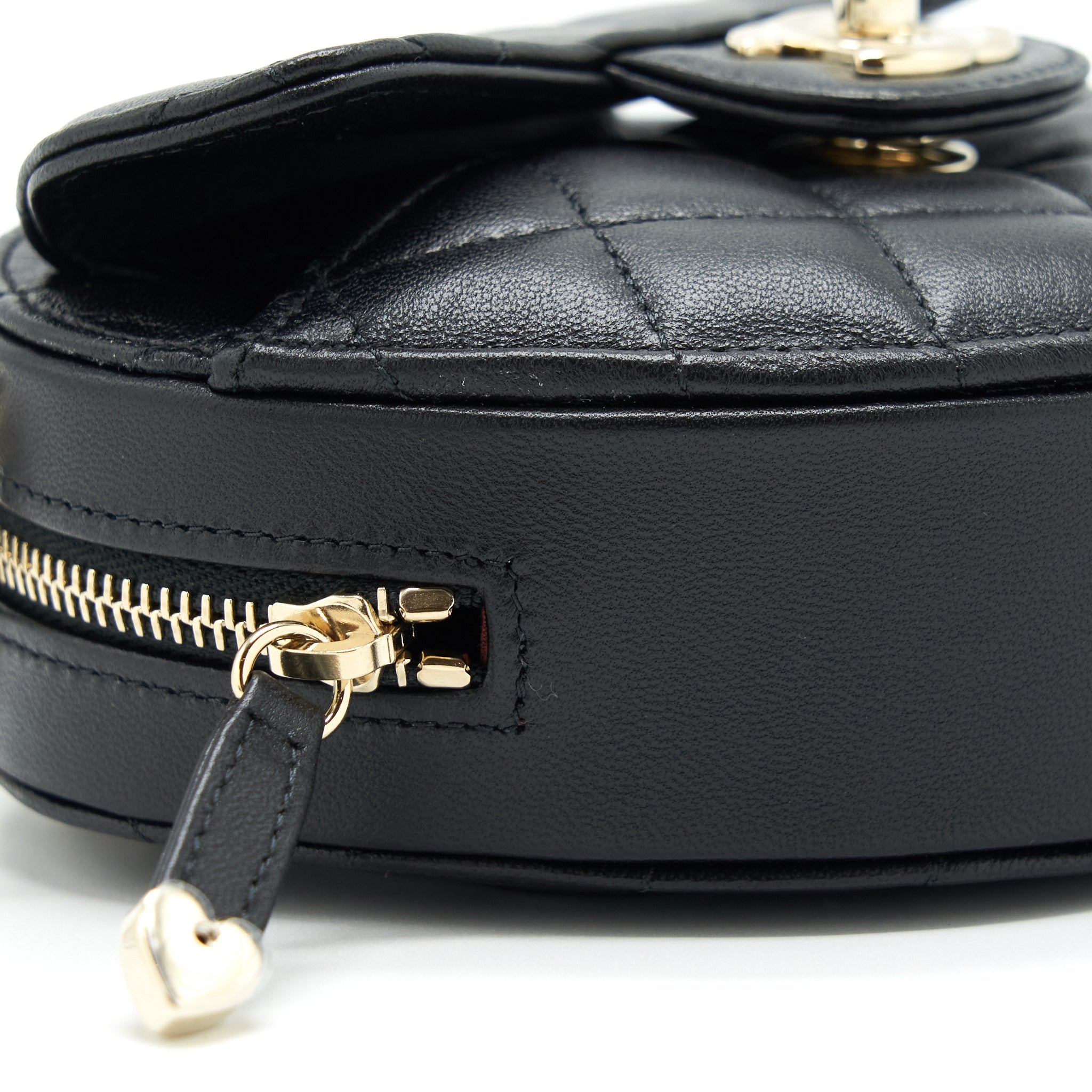 CHANEL 22S SMALL HEART BAG LAMBSKIN BLACK LGHW