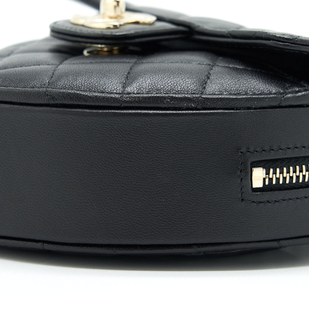 CHANEL 22S SMALL HEART BAG LAMBSKIN BLACK LGHW