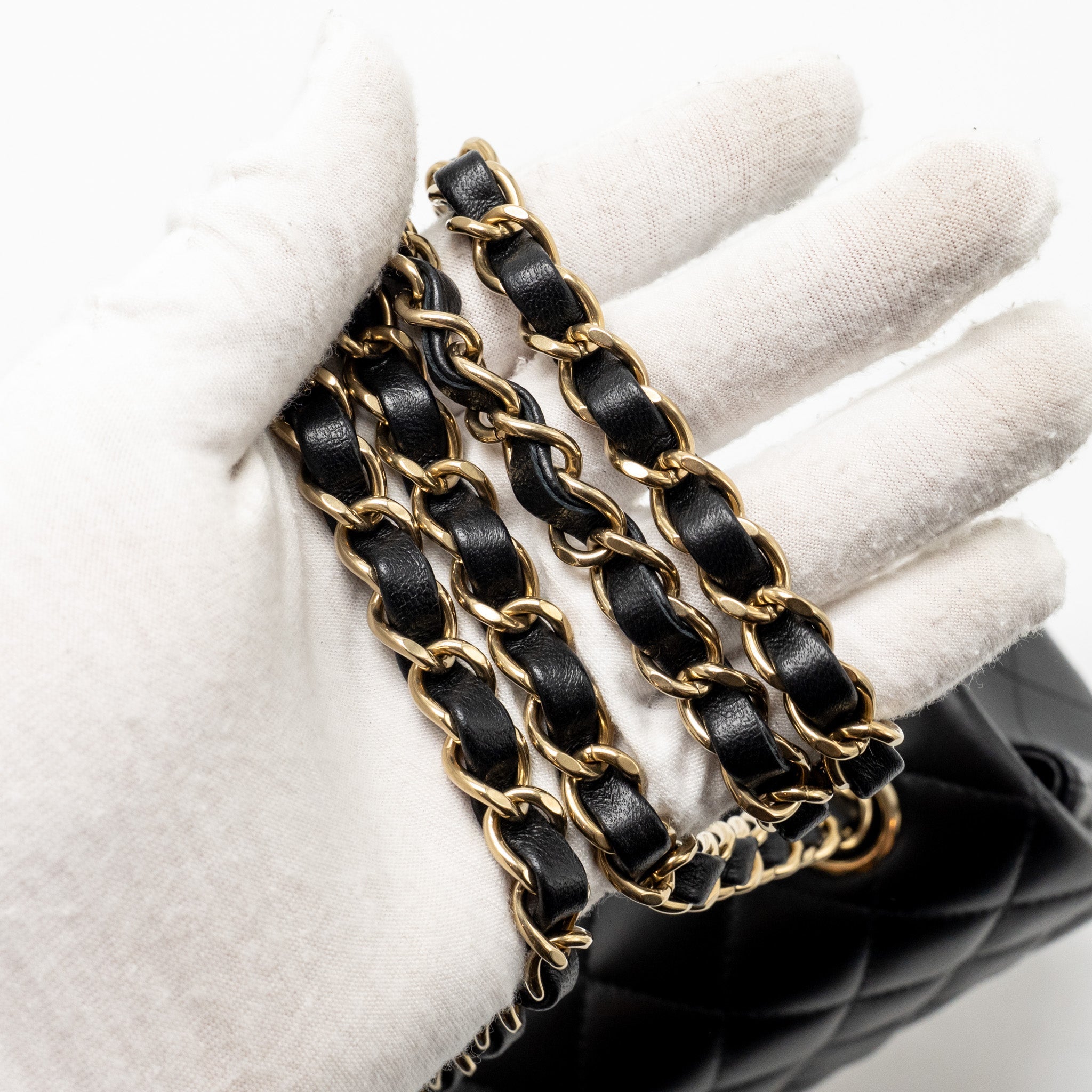 CHANEL MINI RECTANGULAR FLAP BAG LAMBSKIN BLACK LGHW (MICROCHIP)