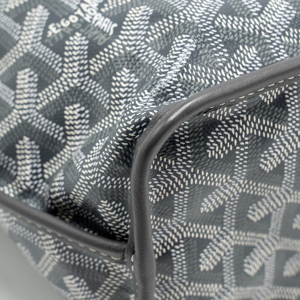 GOYARD MINI ANJOU TOTE BAG GOYARDLINE CANVAS/CALFSKIN GREY SHW