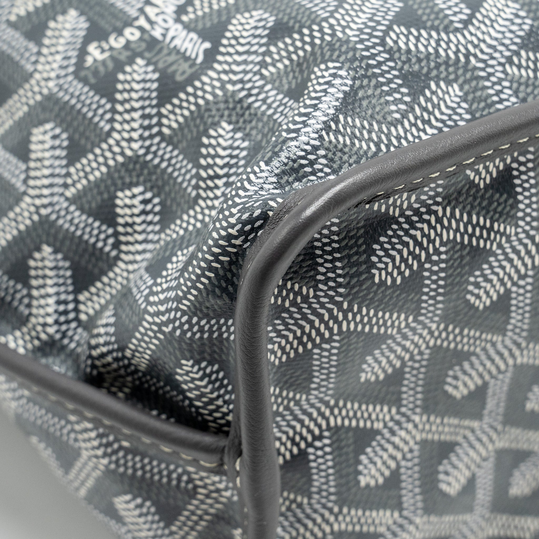 GOYARD MINI ANJOU TOTE BAG GOYARDLINE CANVAS/CALFSKIN GREY SHW