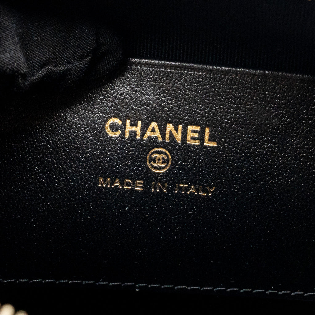 CHANEL 25P QUILTED BOWLING BAG LAMBSKIN BLACK LGHW (MICROCHIP)