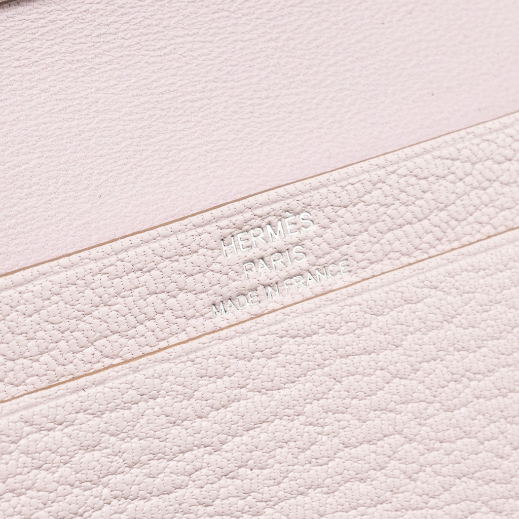 HERMES BEARN COMPACT WALLET CHÈVRE MYSORE MAUVE PALE SHW