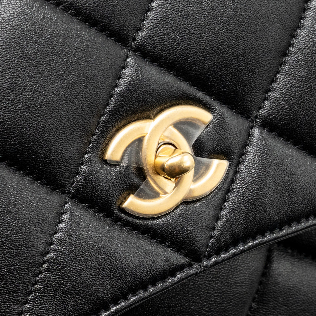 CHANEL LARGE HOBO BAG LAMBSKIN BLACK GHW (MICROCHIP)