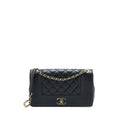 CHANEL SEASONAL QUILTED FLAP BAG CALFKSKIN BLACK MULTICOLOUR HARDWARE