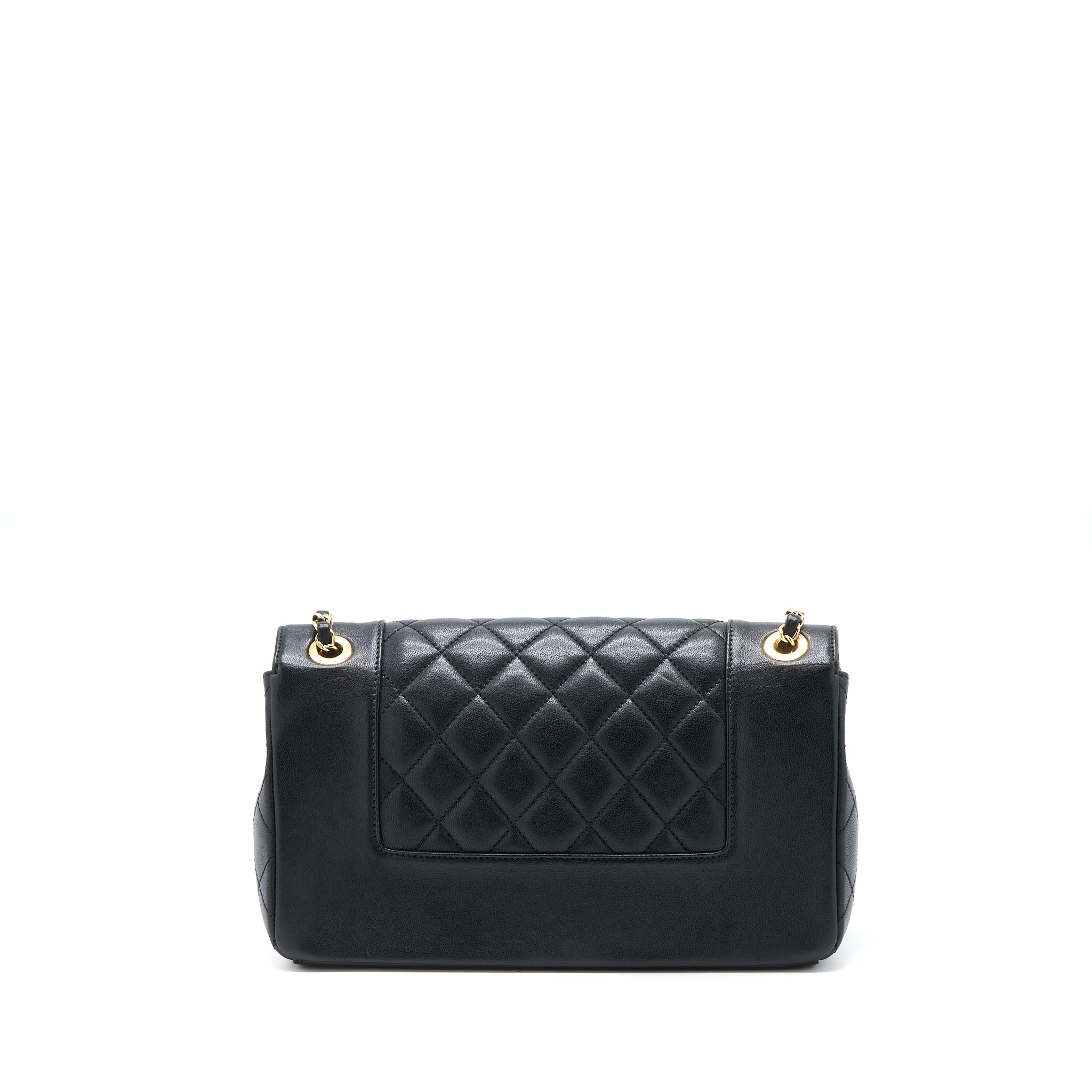 CHANEL SEASONAL QUILTED FLAP BAG CALFKSKIN BLACK MULTICOLOUR HARDWARE