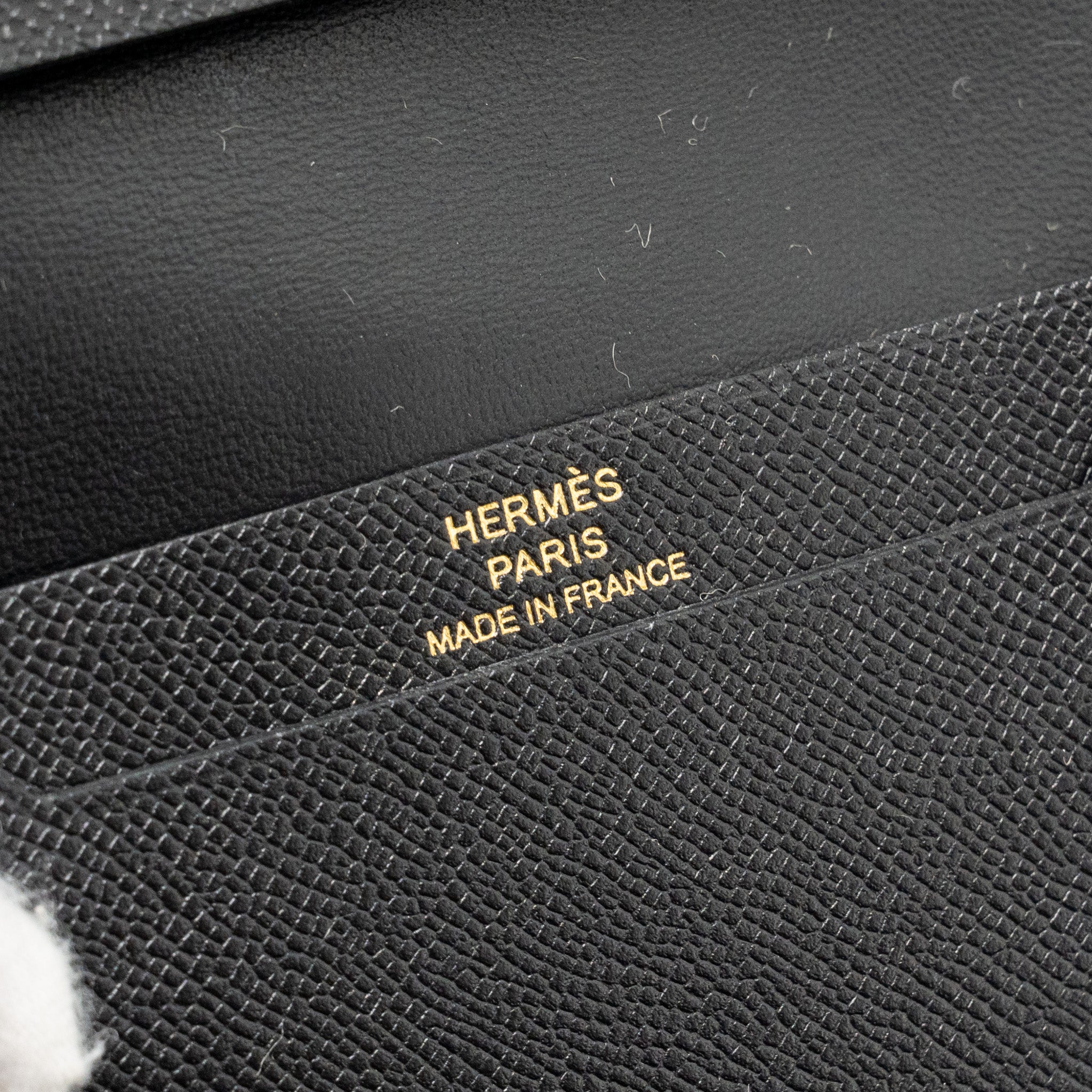 HERMES BEARN CARD HOLDER MADAME BLACK GHW