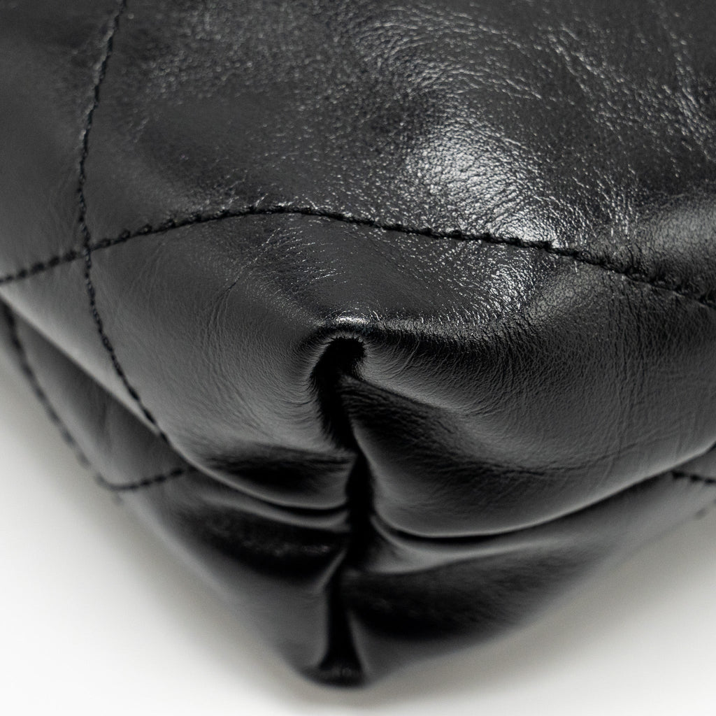CHANEL 23K MINI 22 BAG SHINY CALFSKIN BLACK GHW (MICROCHIP)