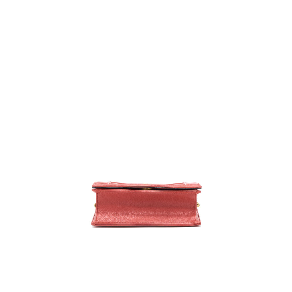 DIOR SMALL DIORAMA CALFSKIN RED BRUSHED GHW