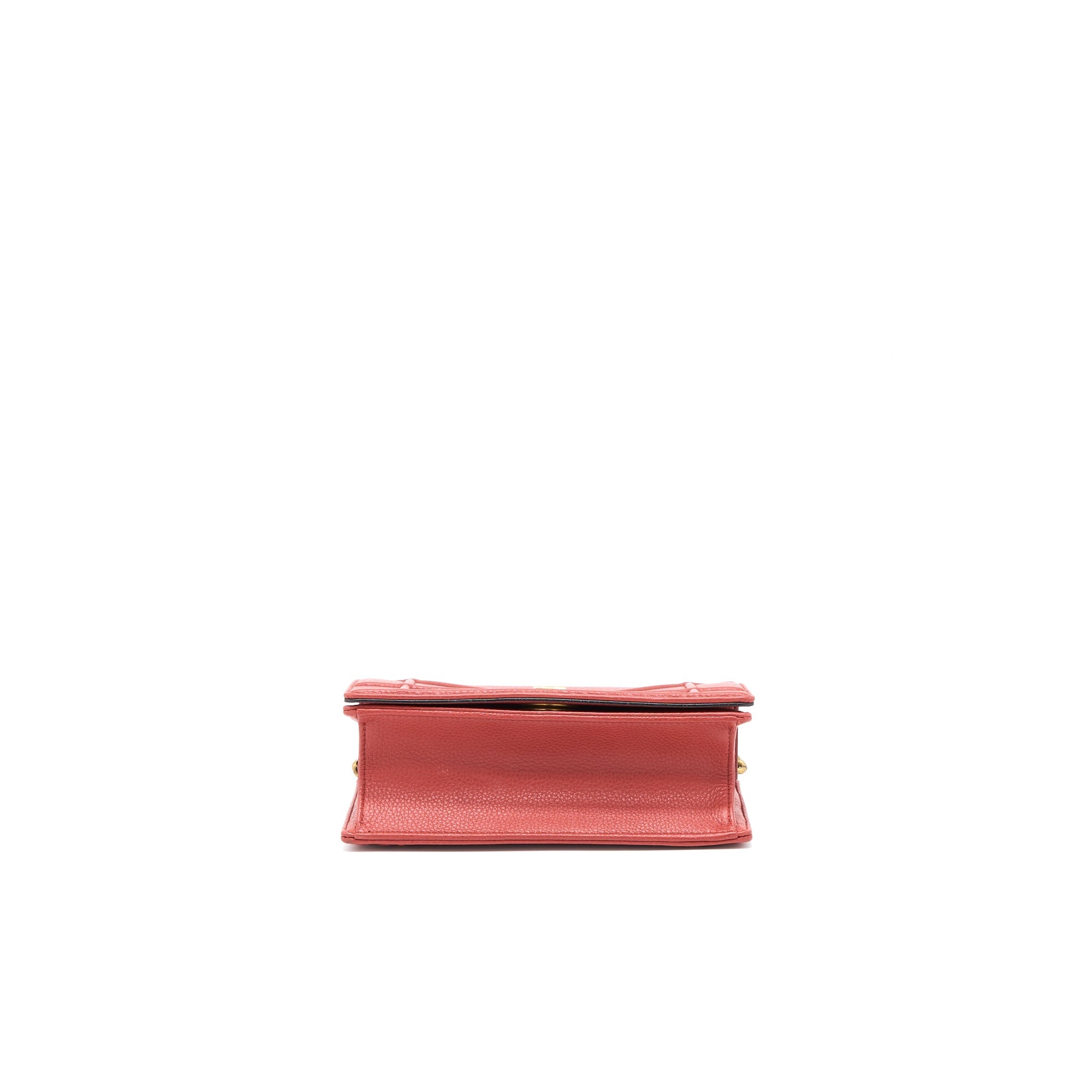 DIOR SMALL DIORAMA CALFSKIN RED BRUSHED GHW