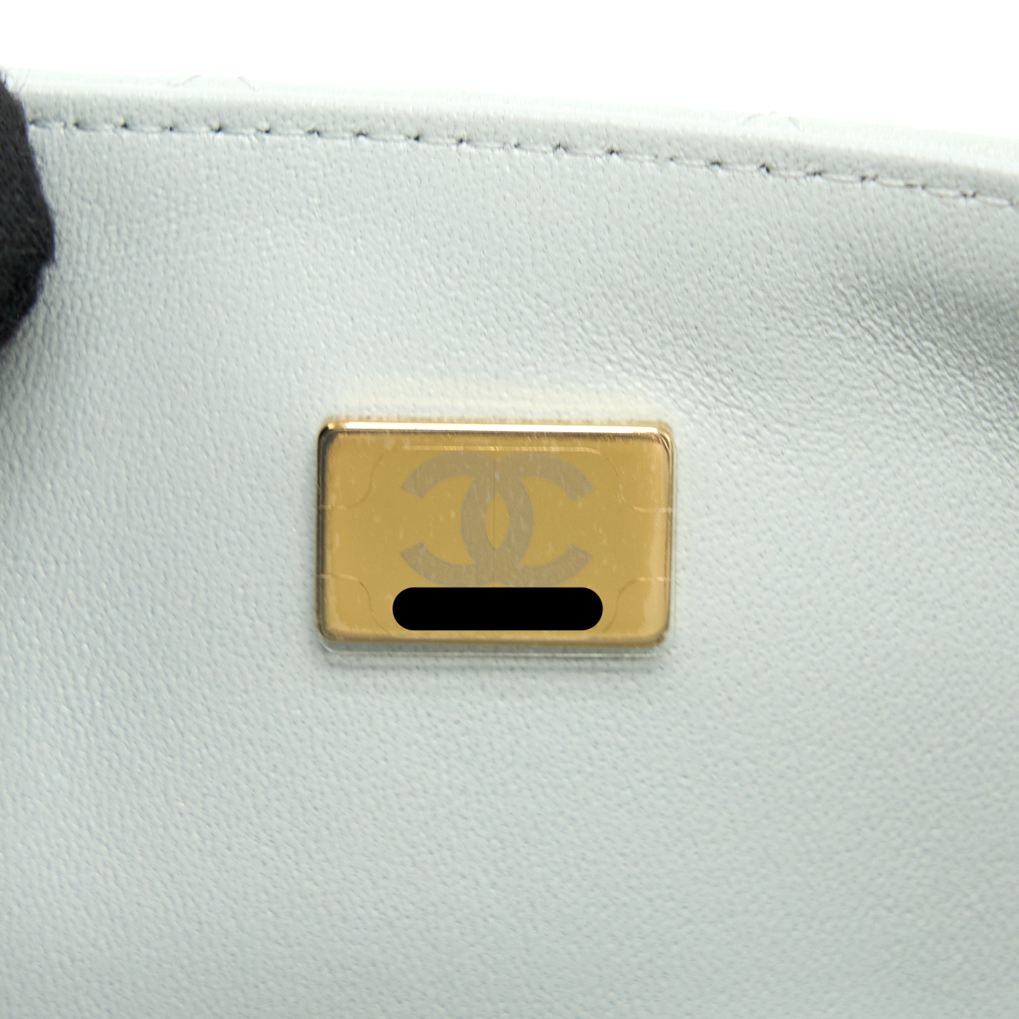 CHANEL 23C MINI RECTANGULAR FLAP BAG LAMBSKIN LIGHT GREY LGHW (MICROCHIP)