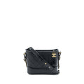 CHANEL SMALL GABRIELLE HOBO BAG AGED CALFSKIN BLACK MULTICOLOUR HARDWARE (MICROCHIP)