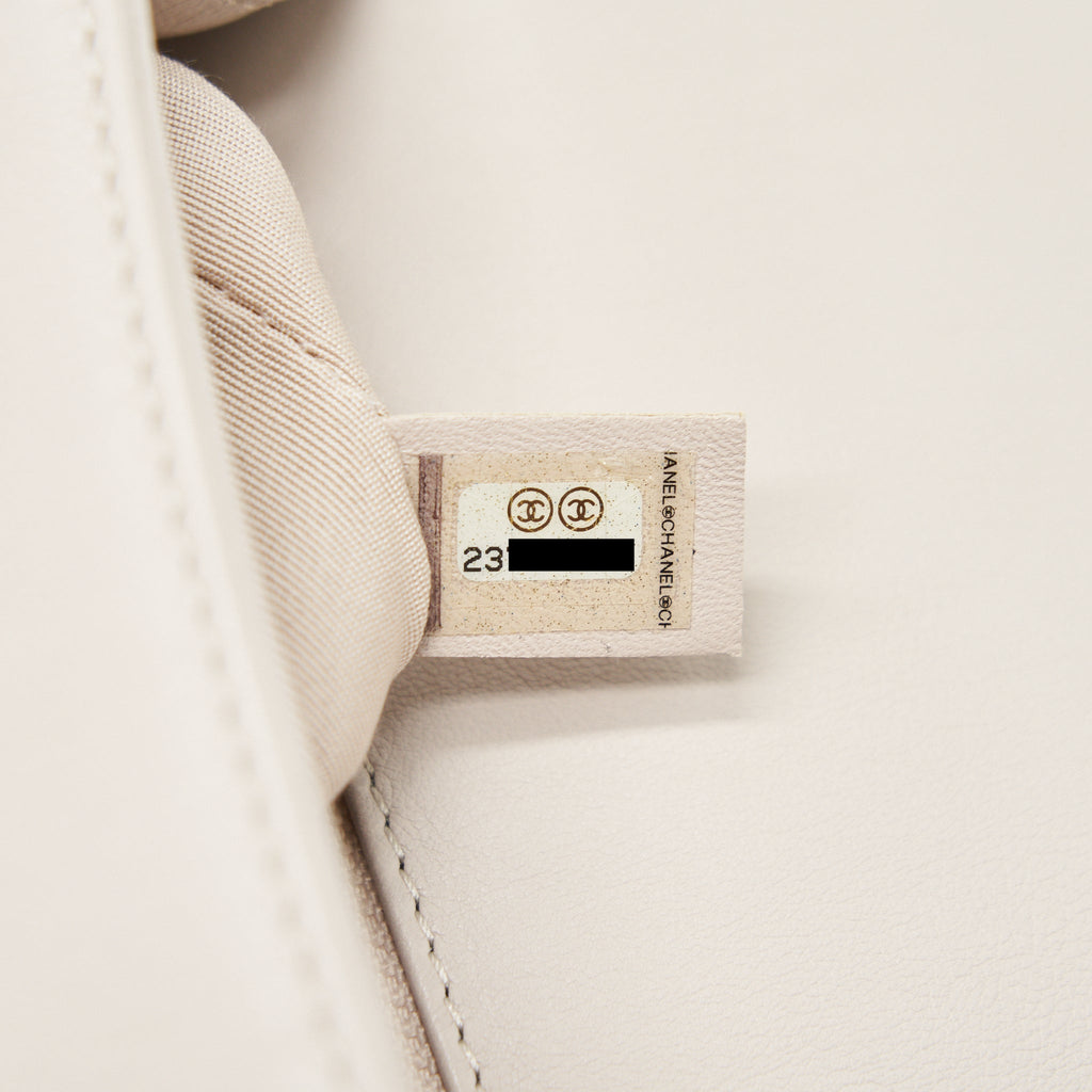 CHANEL CALFSKIN QUILTED FLAP BAG BEIGH LGHW