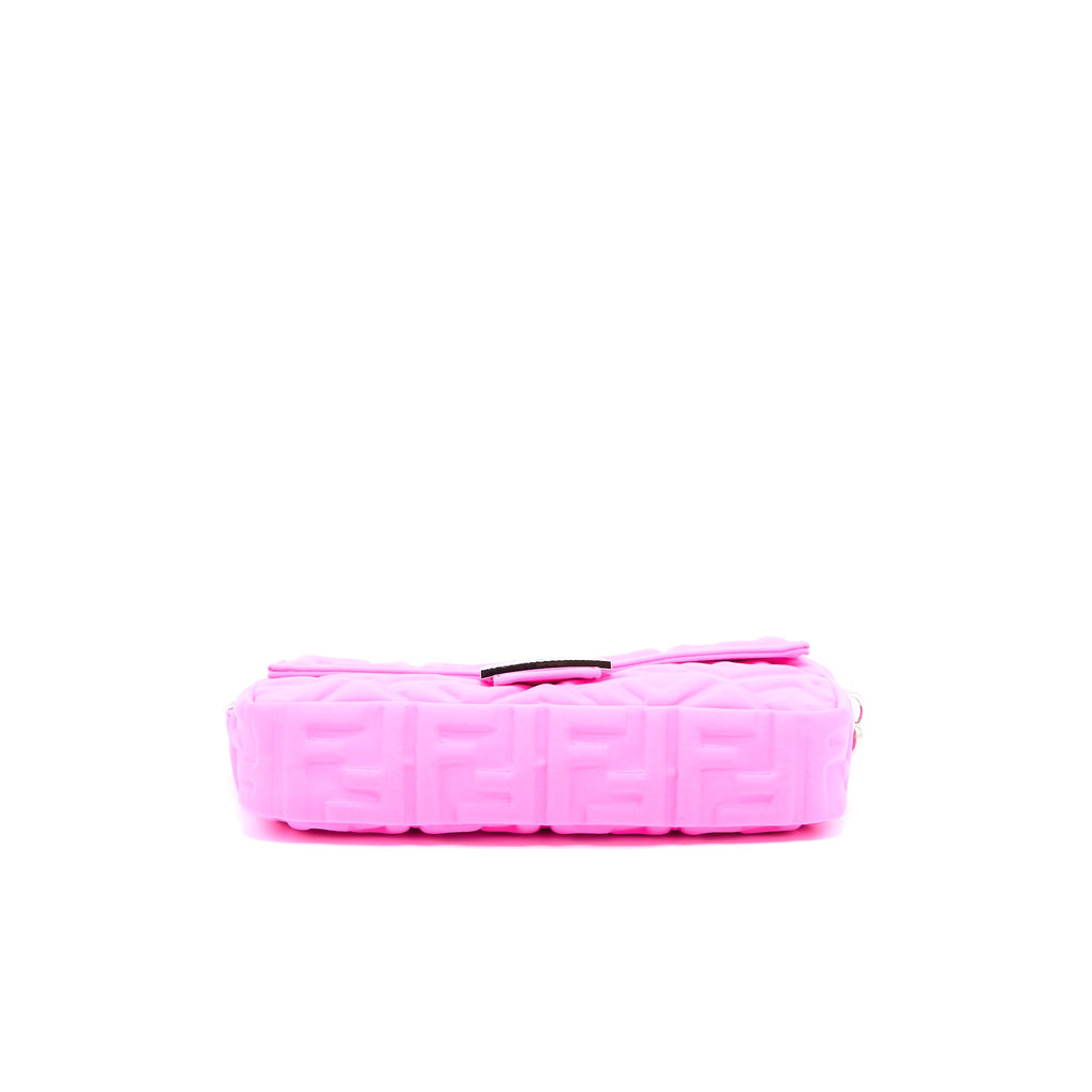 FENDI BAGUETTE BAG LYCRA FF EMBOSSED BRIGHT PINK SHW