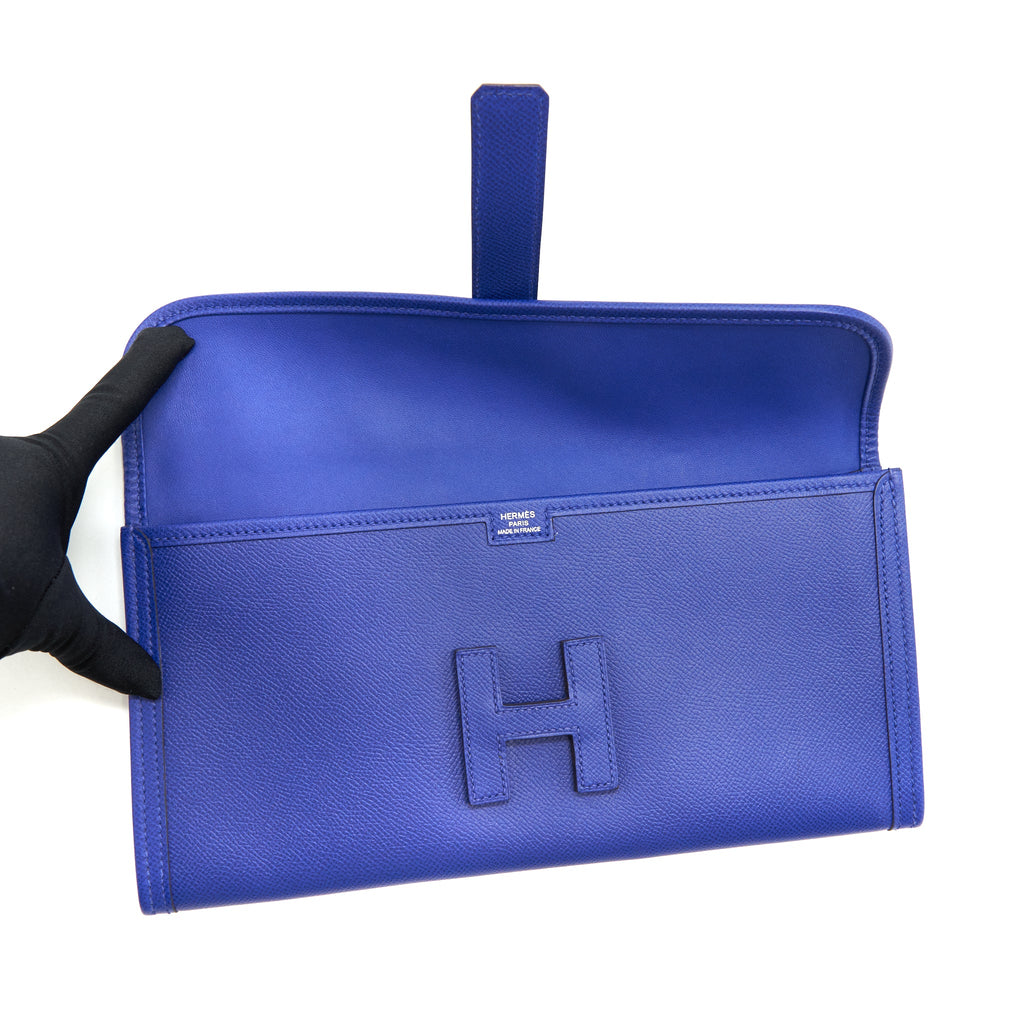 HERMES JIGE CLUTCH EPSOM BLUE ELECTRIC