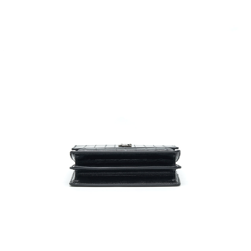 SAINT LAURENT SUNSET SHOULDER BAG BLACK SHW
