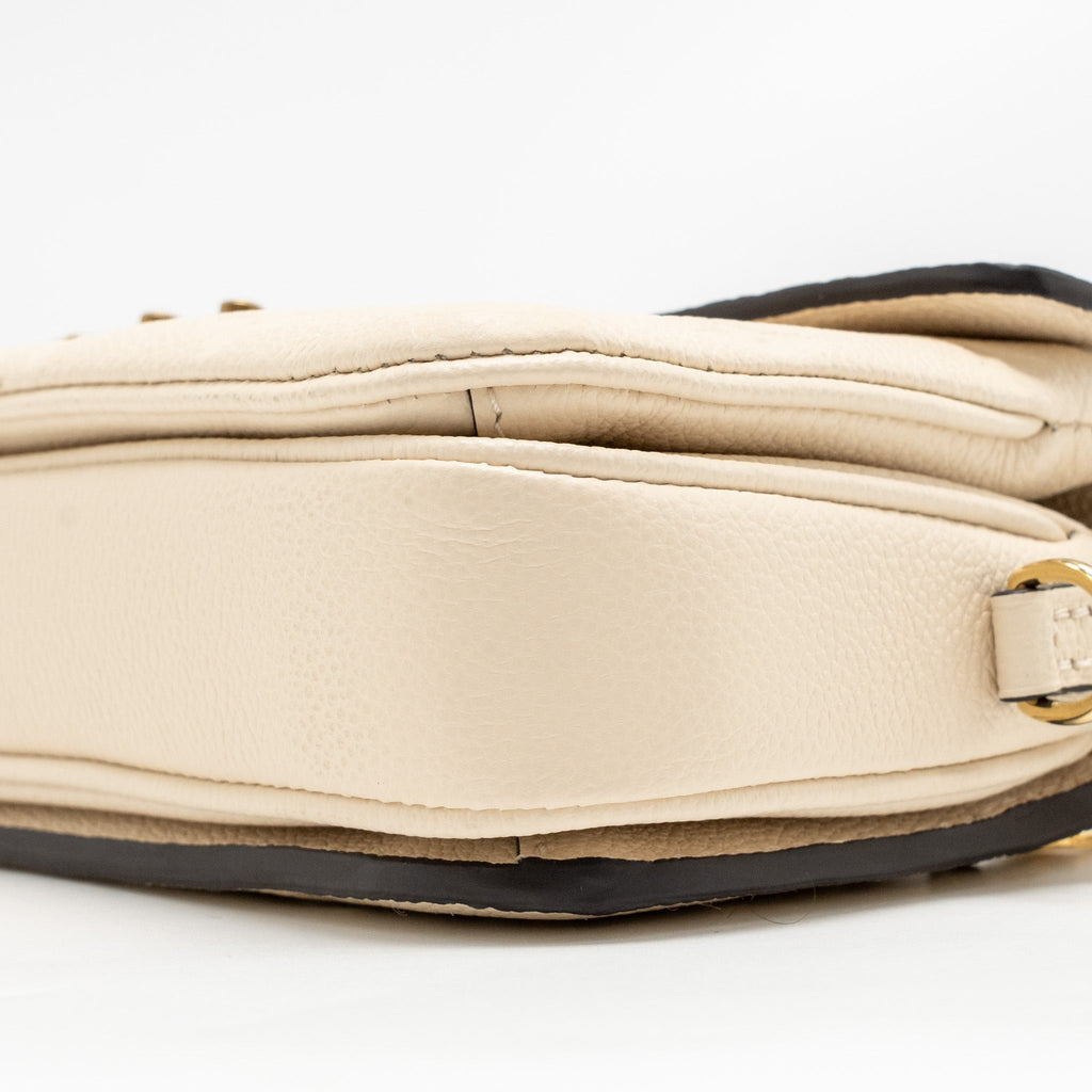 LOUIS VUITTON POCHETTE MÉTIS EAST WEST MONOGRAM EMPREINTE LEATHER CREAM GHW