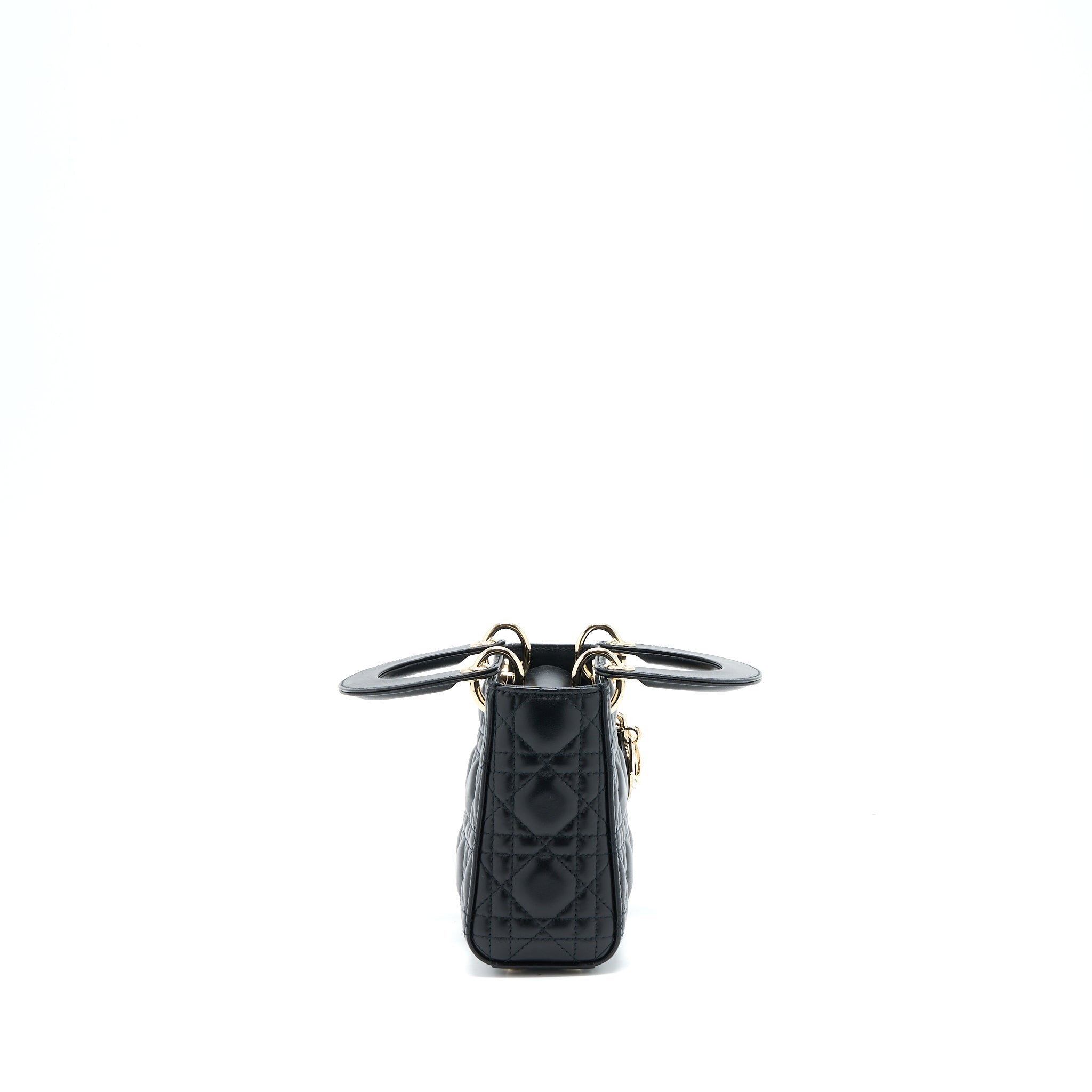 DIOR LADY DIOR MINI LAMBSKIN BLACK LGHW