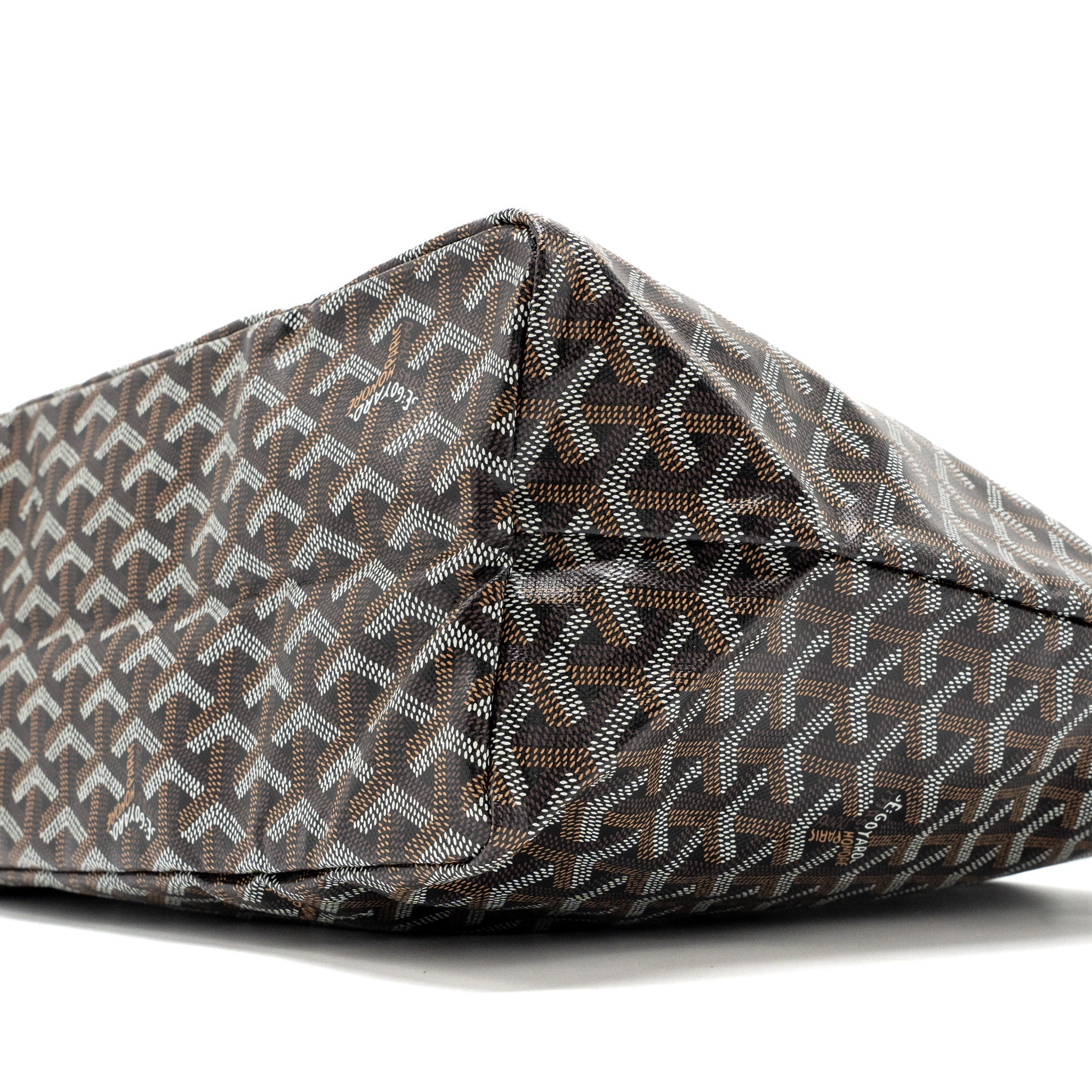 GOYARD SAINT LOUIS PM TOTE BAG GOYARDLINE CANVAS BLACK SHW