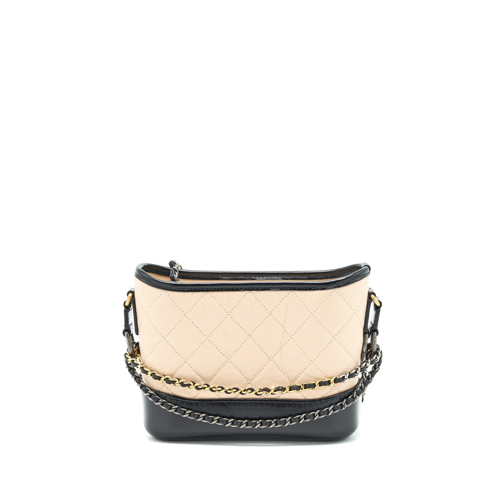 CHANEL GABRIELLE SMALL HOBO BAG BEIGE/BLACK