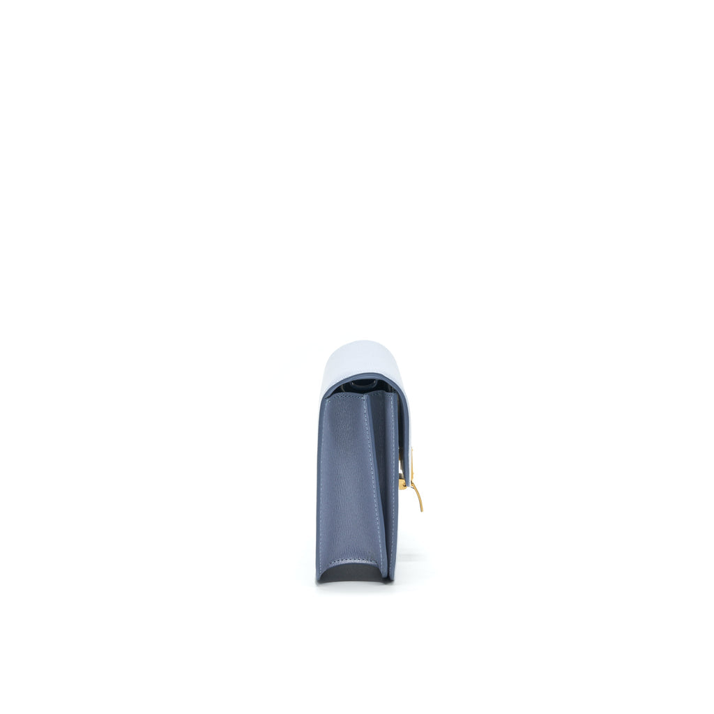CELINE TEEN CLASSIC BAG IN CALFSKIN LIEGE ARCTIC BLUE