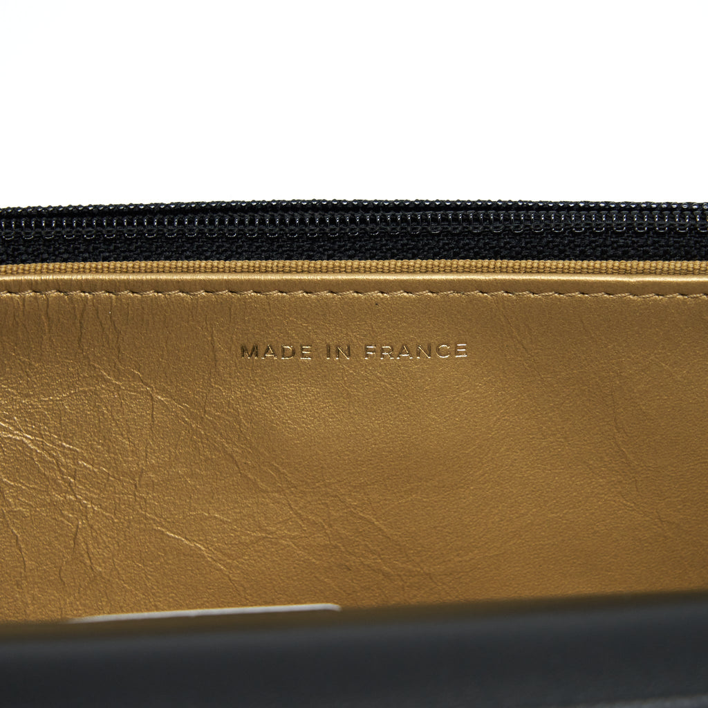 CHANEL 22S PEARL CRUSH WALLET ON CHAIN LAMBSKIN BLACK GHW (MICROCHIP)