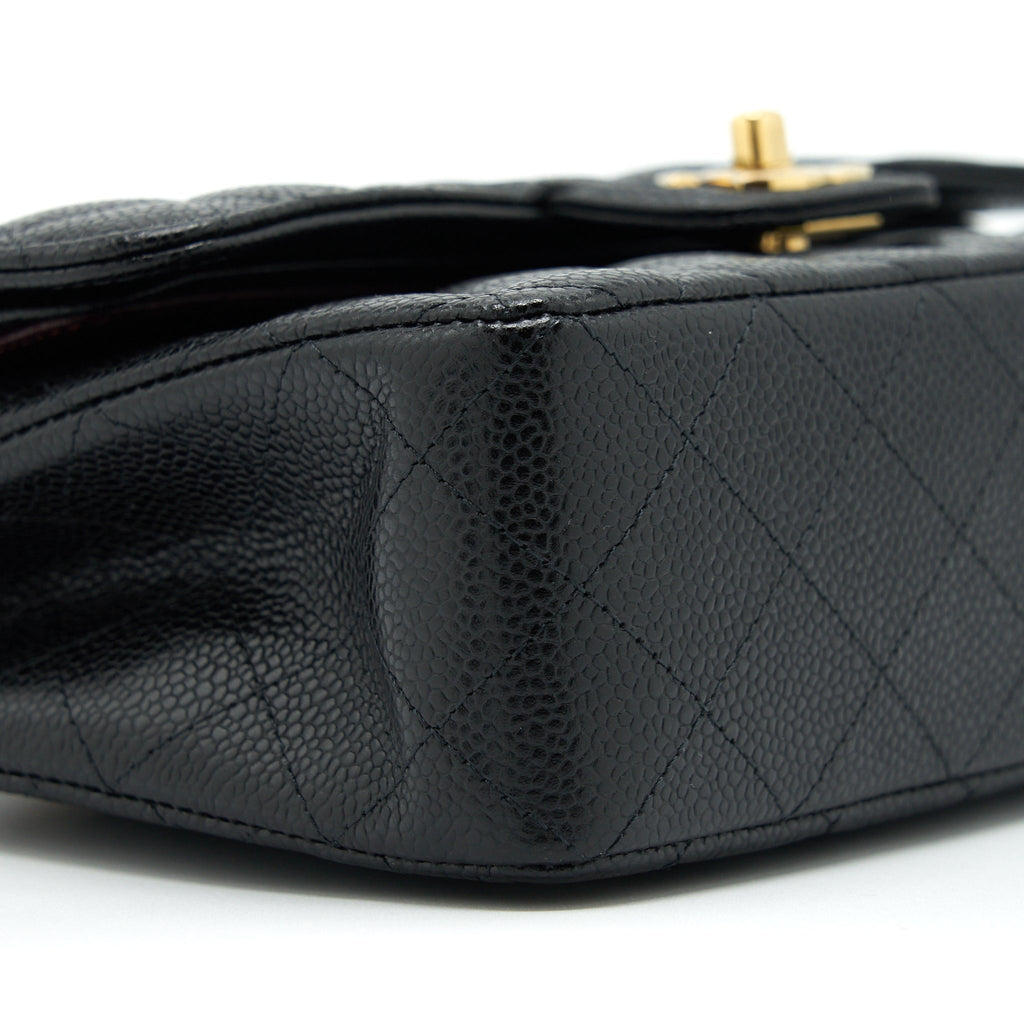 CHANEL SMALL CLASSIC DOUBLE FLAP BAG CAVIAR BLACK LGHW (MICROCHIP)