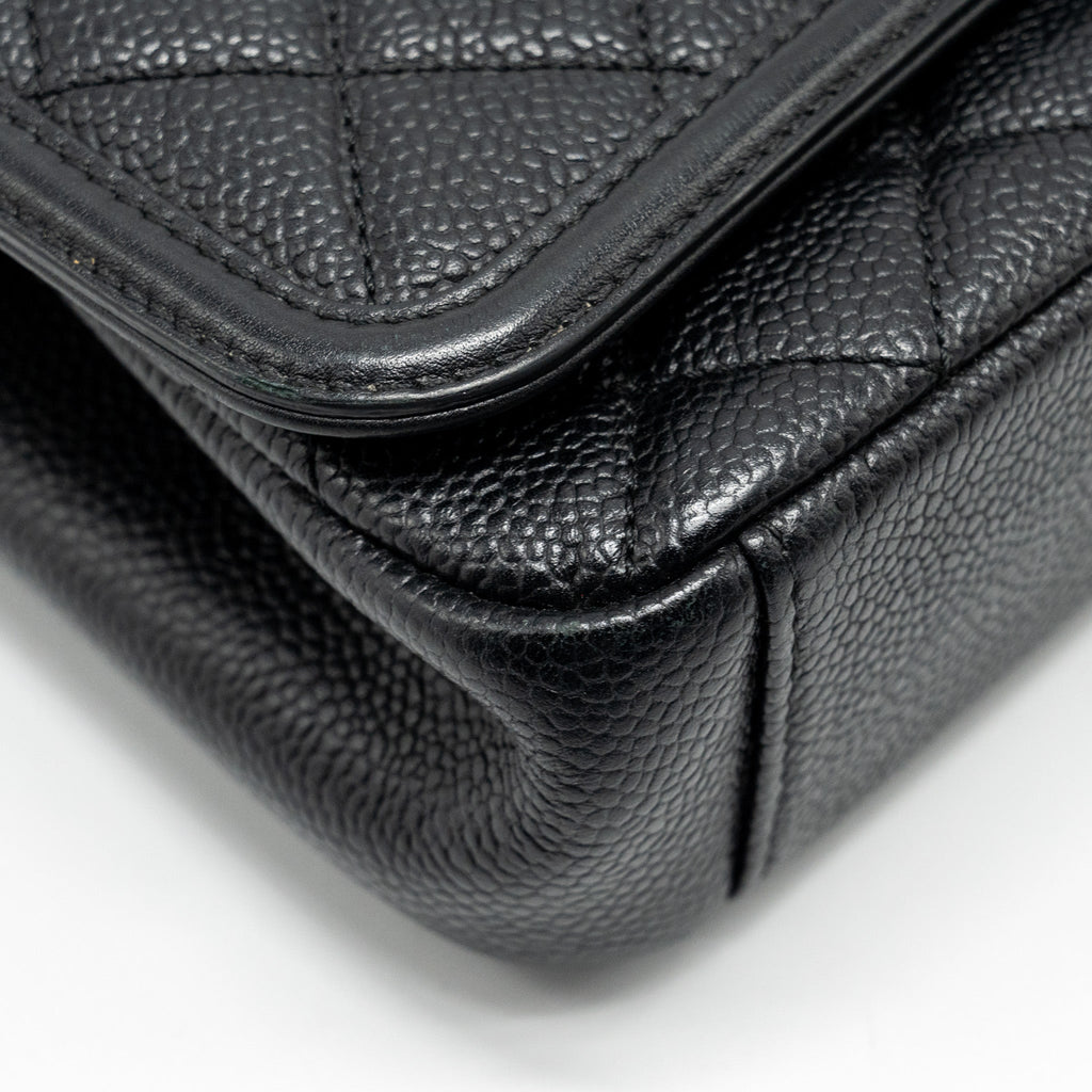 CHANEL FILIGREE FLAP BAG CAVIAR BLACK GHW