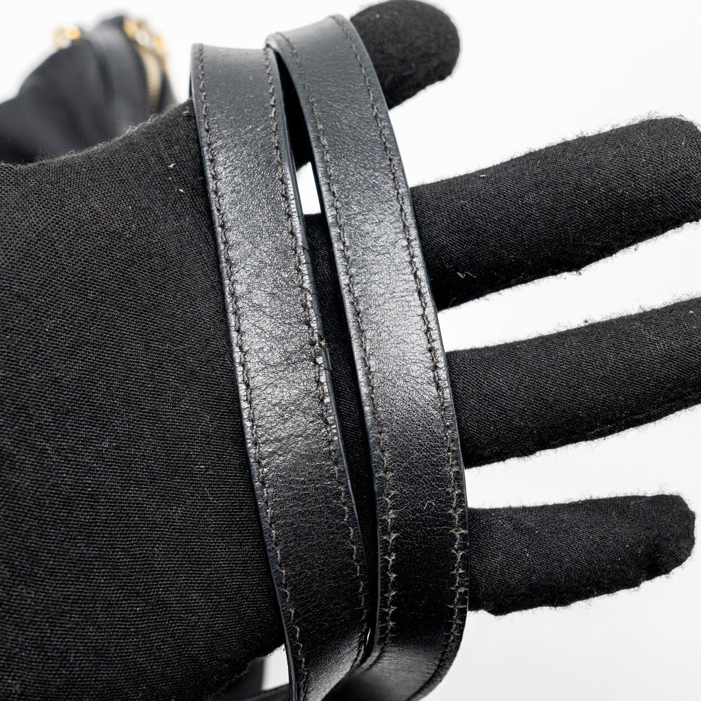 PRADA ZIP NYLON BAG BLACK GHW