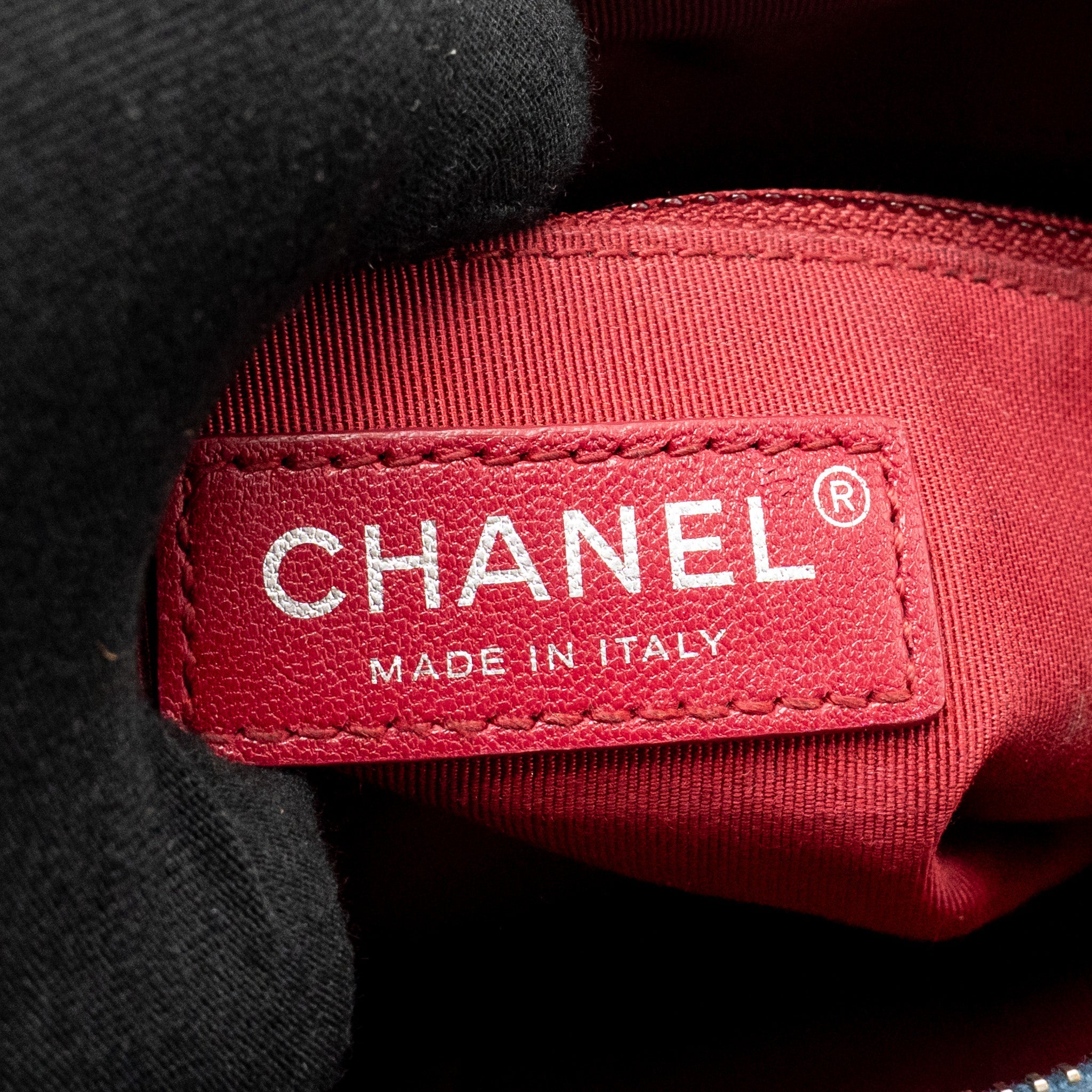 CHANEL SMALL GABRIELLE HOBO BAG AGED CALFSKIN BLUE MULTICOLOURED HARDWARE