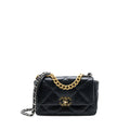 CHANEL SMALL 19 BAG LAMBSKIN BLACK MULTICOLOUR HARDWARE