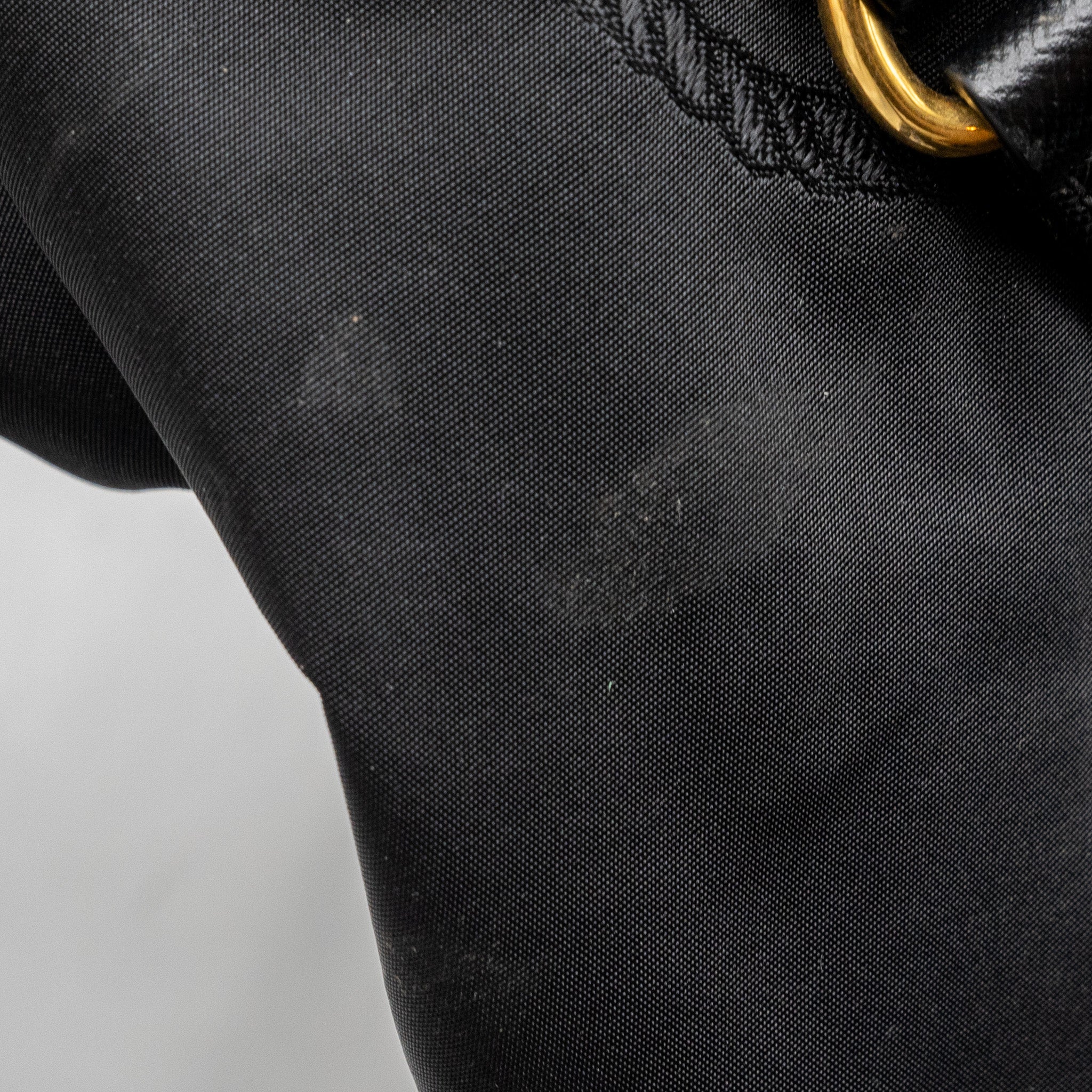 PRADA ZIP NYLON BAG BLACK GHW