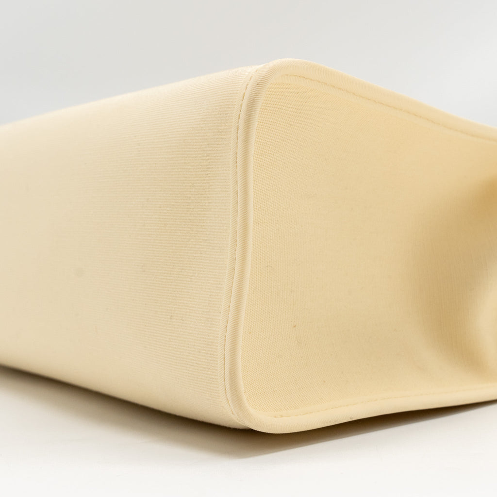 HERMES HERBAG 31 ZIP BAG CANVAS/HUNTER LEATHER VANILLE/NATUREL-SABLE SHW