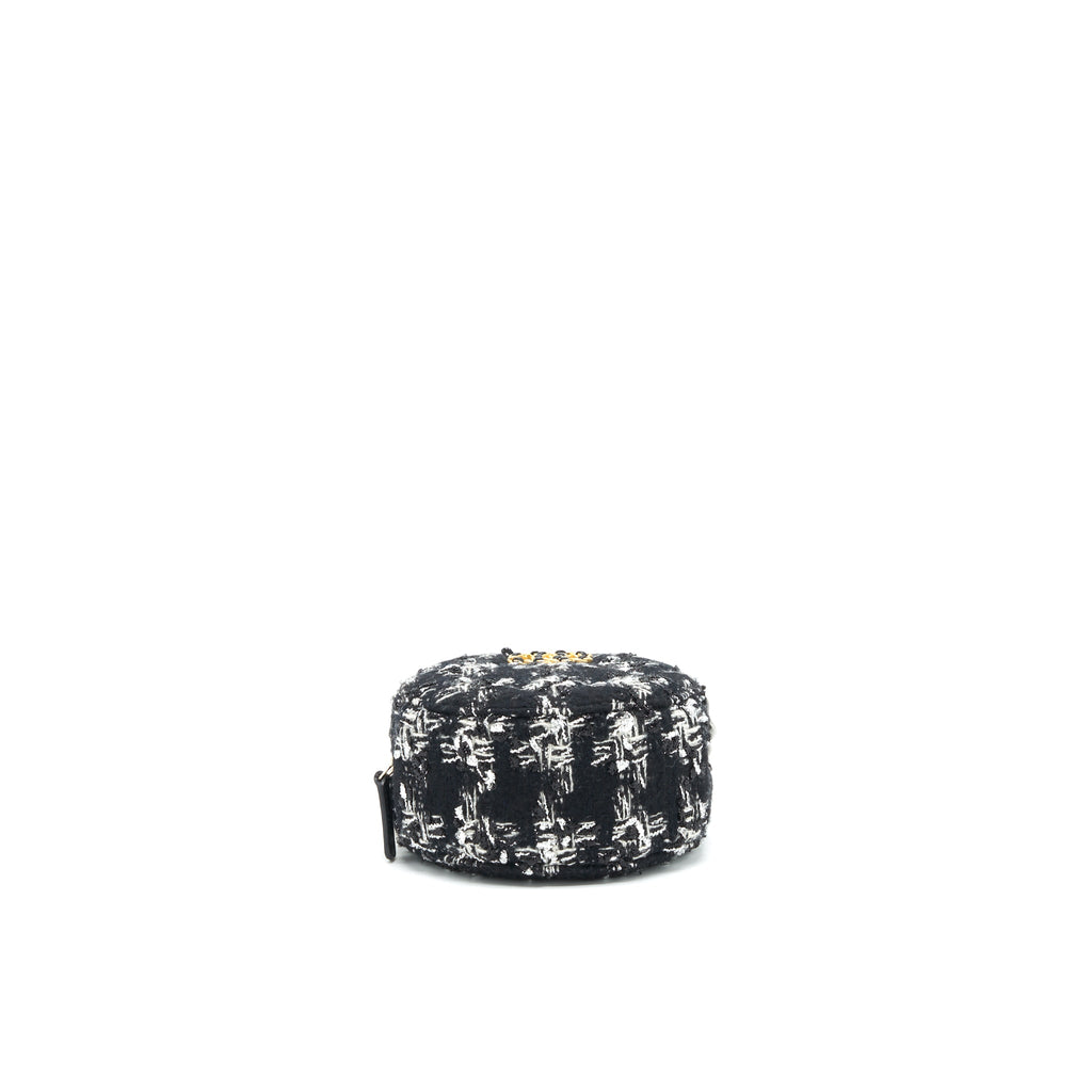 CHANEL TWEED 19 ROUND CLUTCH WITH CHAIN