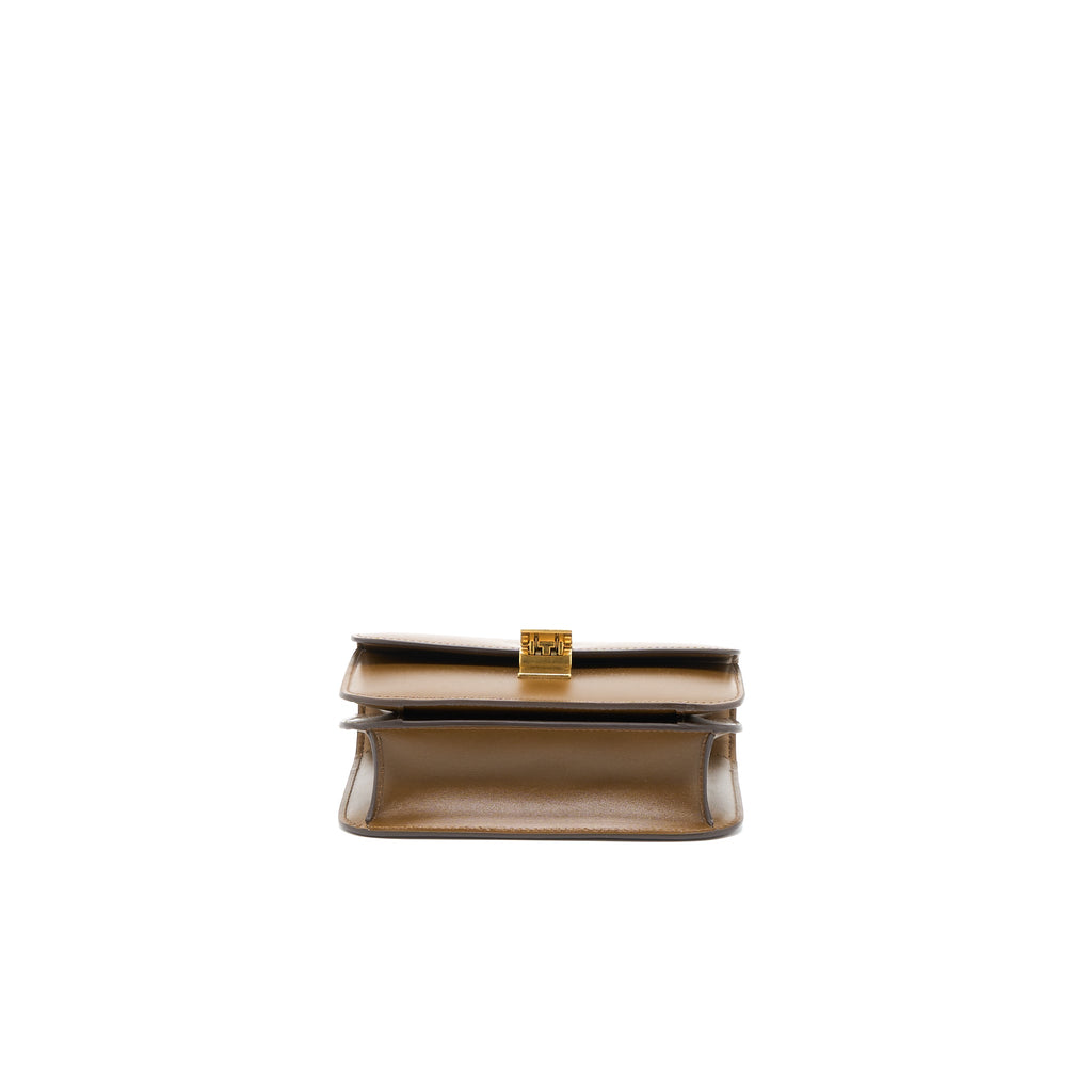 CELINE TEEN CLASSIC BAG IN BOX CALFSKIN CAMEL BRUSHED GHW
