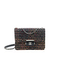 CHANEL TWEED QUILTED MINI BEAUTY LOCK FLAP BAG MULTICOLOR BLACK