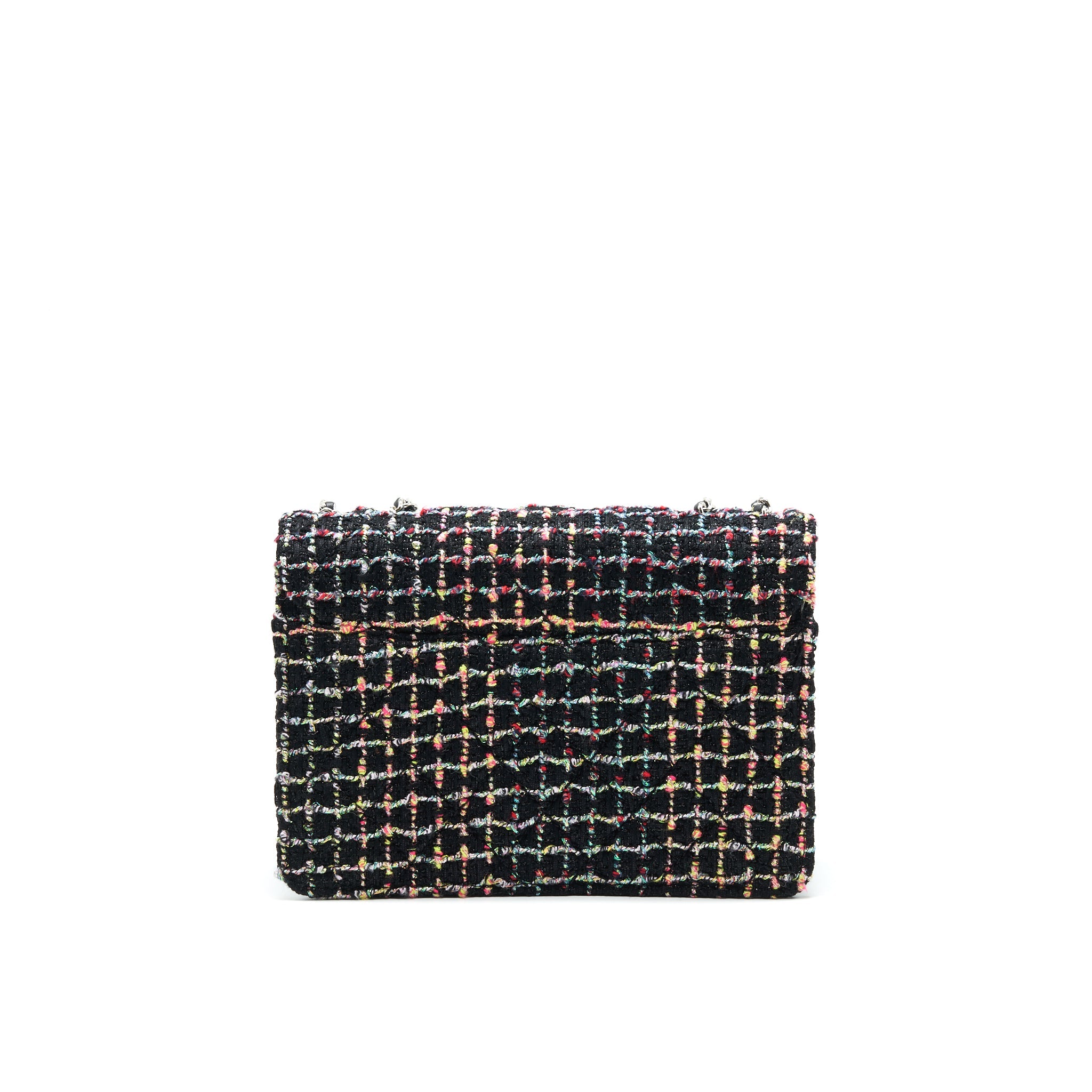 CHANEL TWEED QUILTED MINI BEAUTY LOCK FLAP BAG MULTICOLOR BLACK