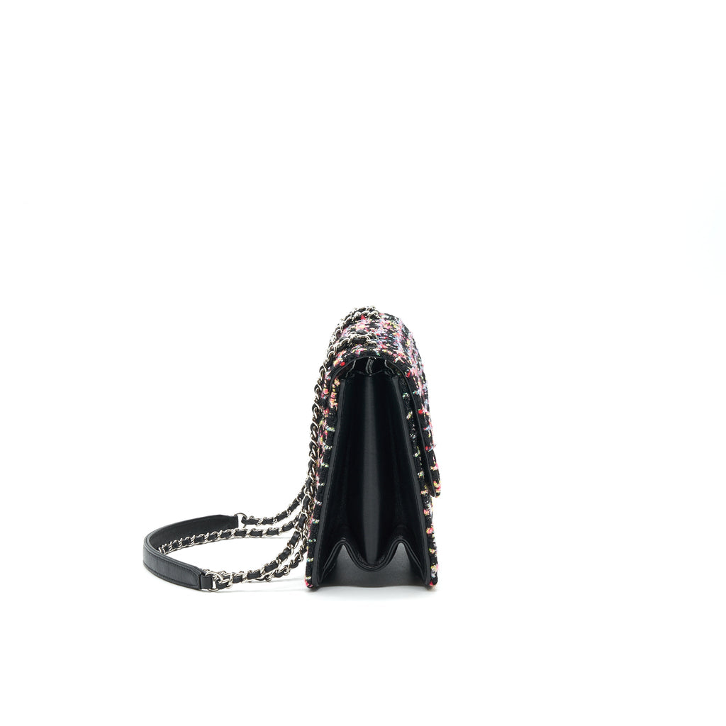 CHANEL TWEED QUILTED MINI BEAUTY LOCK FLAP BAG MULTICOLOR BLACK