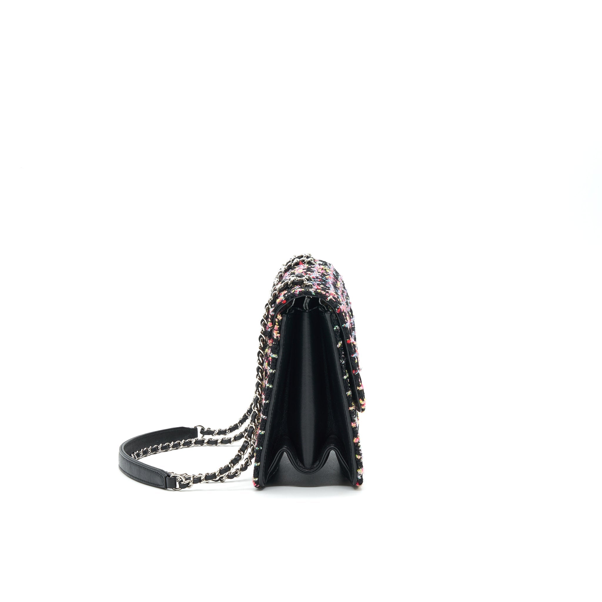 CHANEL TWEED QUILTED MINI BEAUTY LOCK FLAP BAG MULTICOLOR BLACK