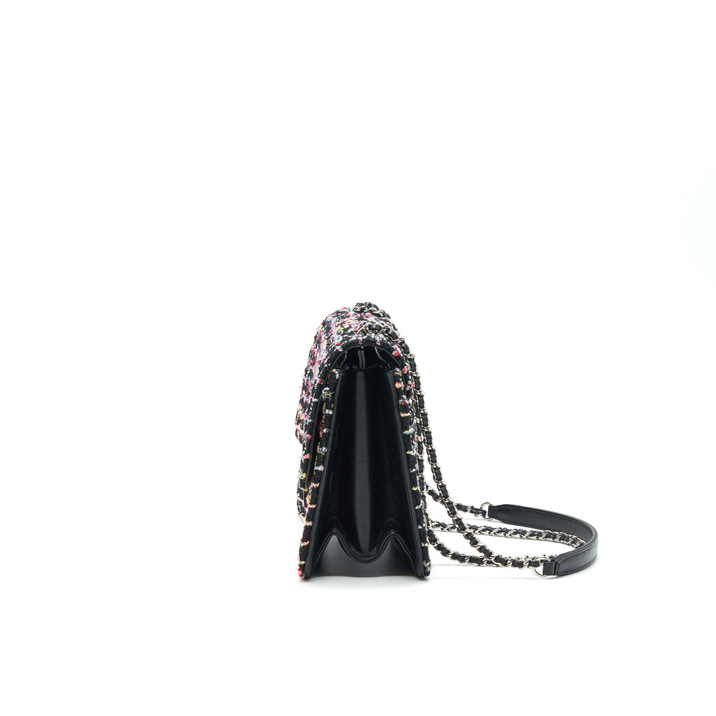 CHANEL TWEED QUILTED MINI BEAUTY LOCK FLAP BAG MULTICOLOR BLACK