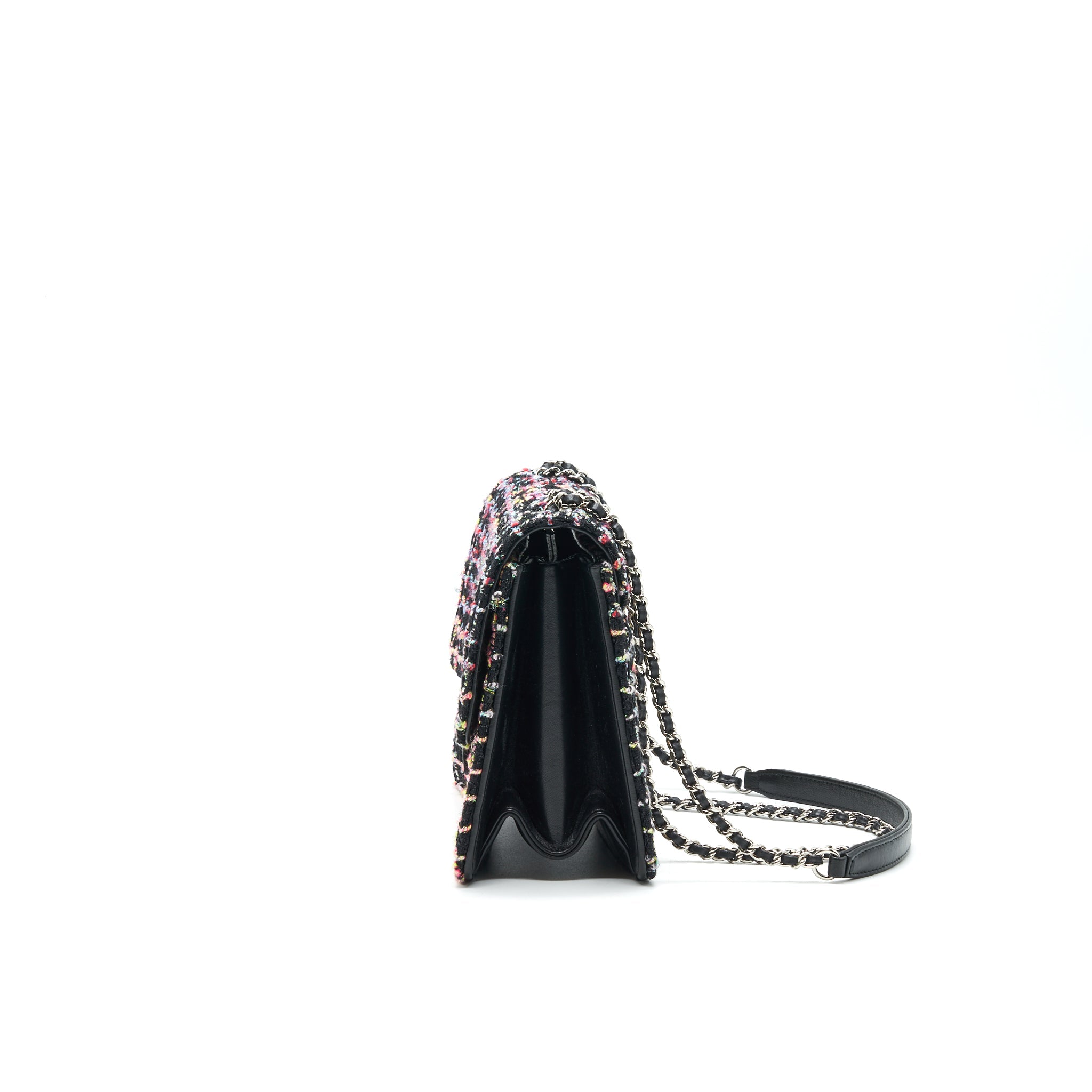 CHANEL TWEED QUILTED MINI BEAUTY LOCK FLAP BAG MULTICOLOR BLACK