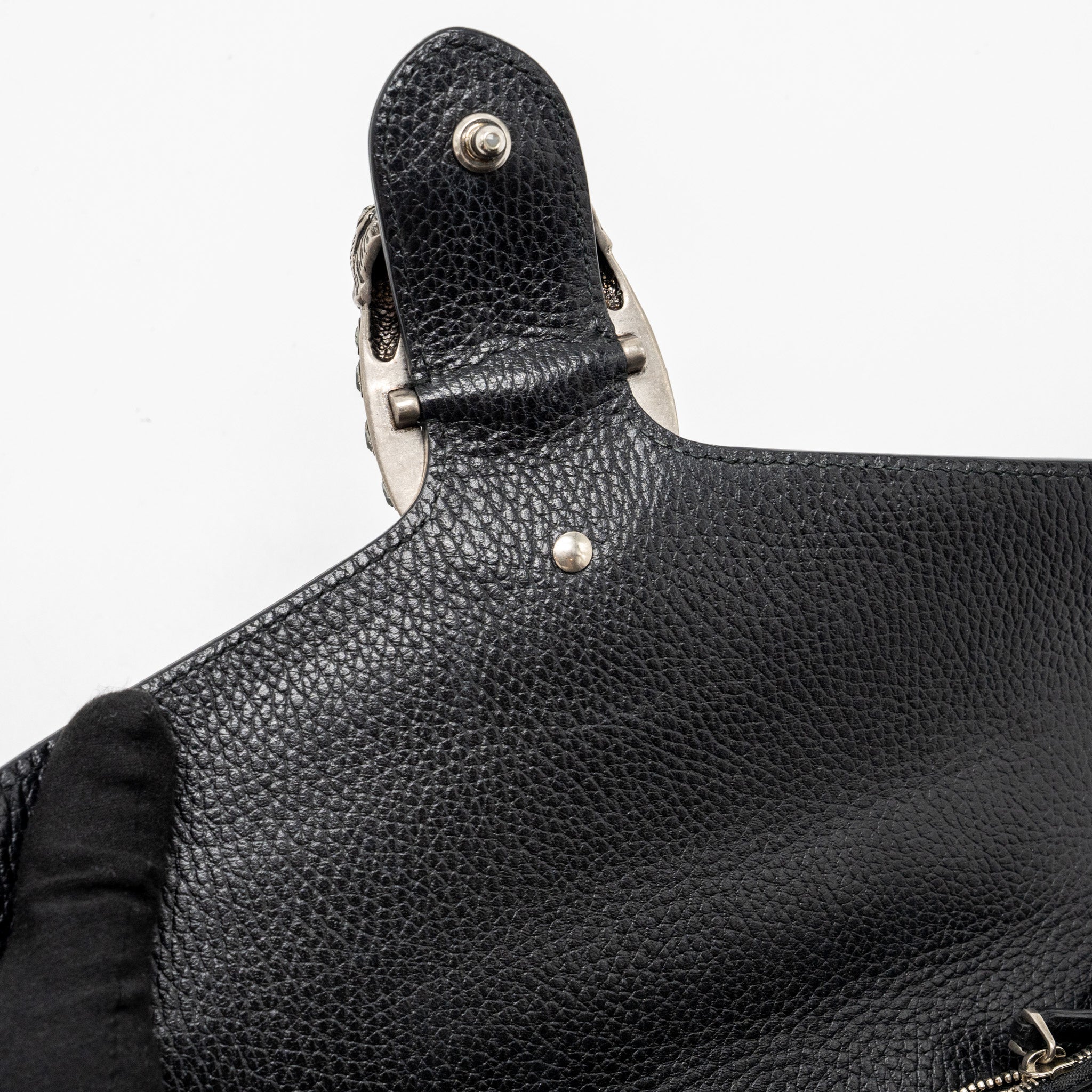 GUCCI DIONYSUS SHOULDER BAG CALFSKIN BLACK RUTHENIUM HARDWARE