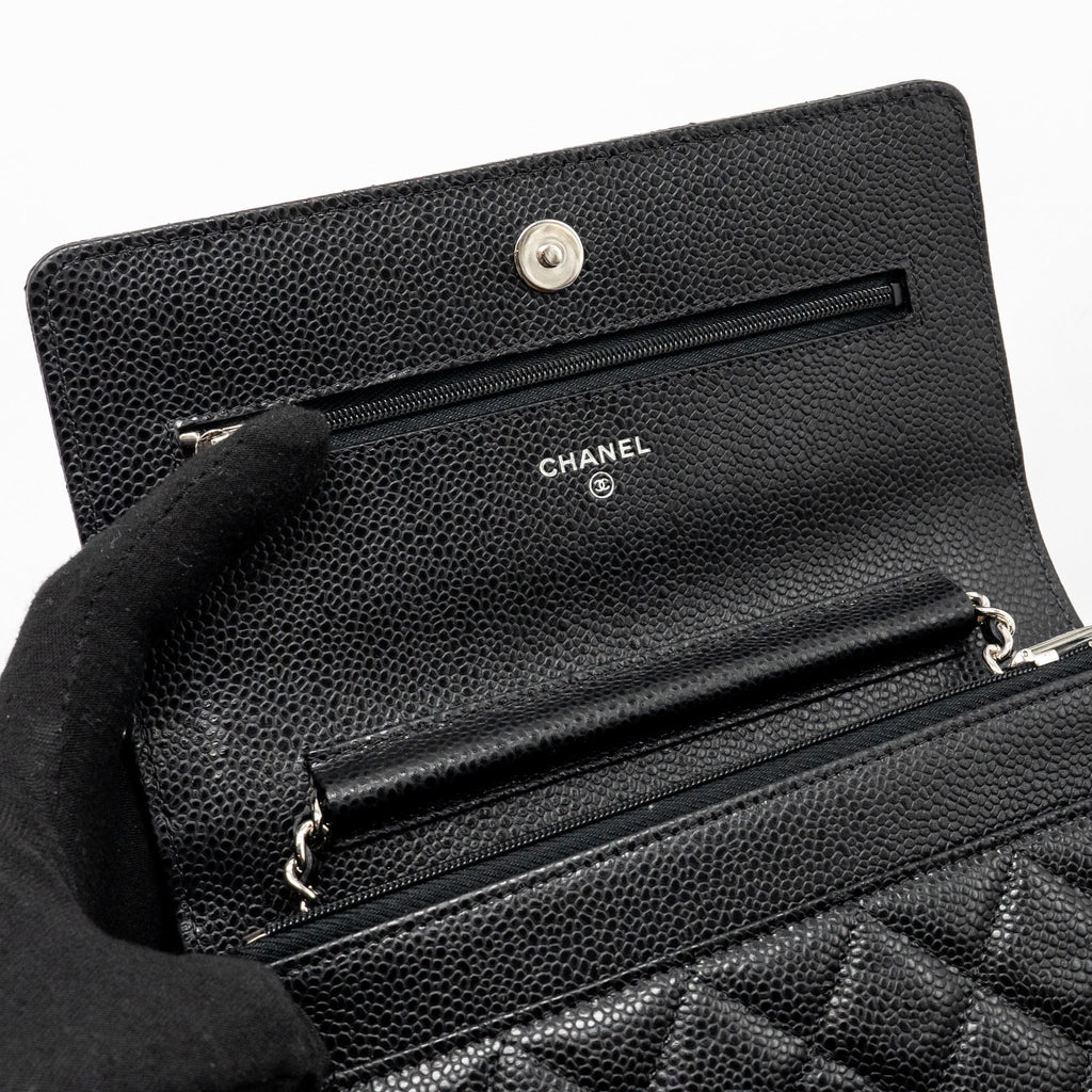 CHANEL CLASSIC WALLET ON CHAIN CAVIAR BLACK SHW