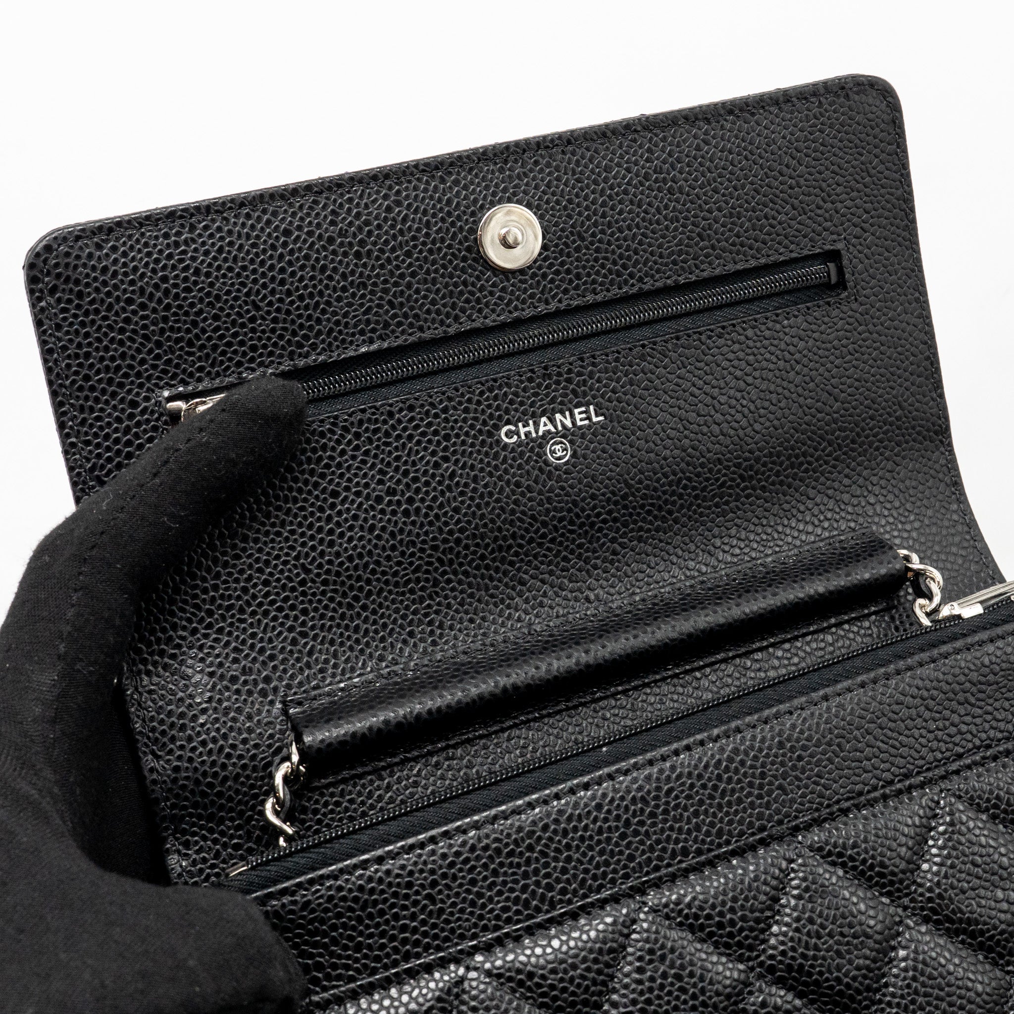 CHANEL CLASSIC WALLET ON CHAIN CAVIAR BLACK SHW
